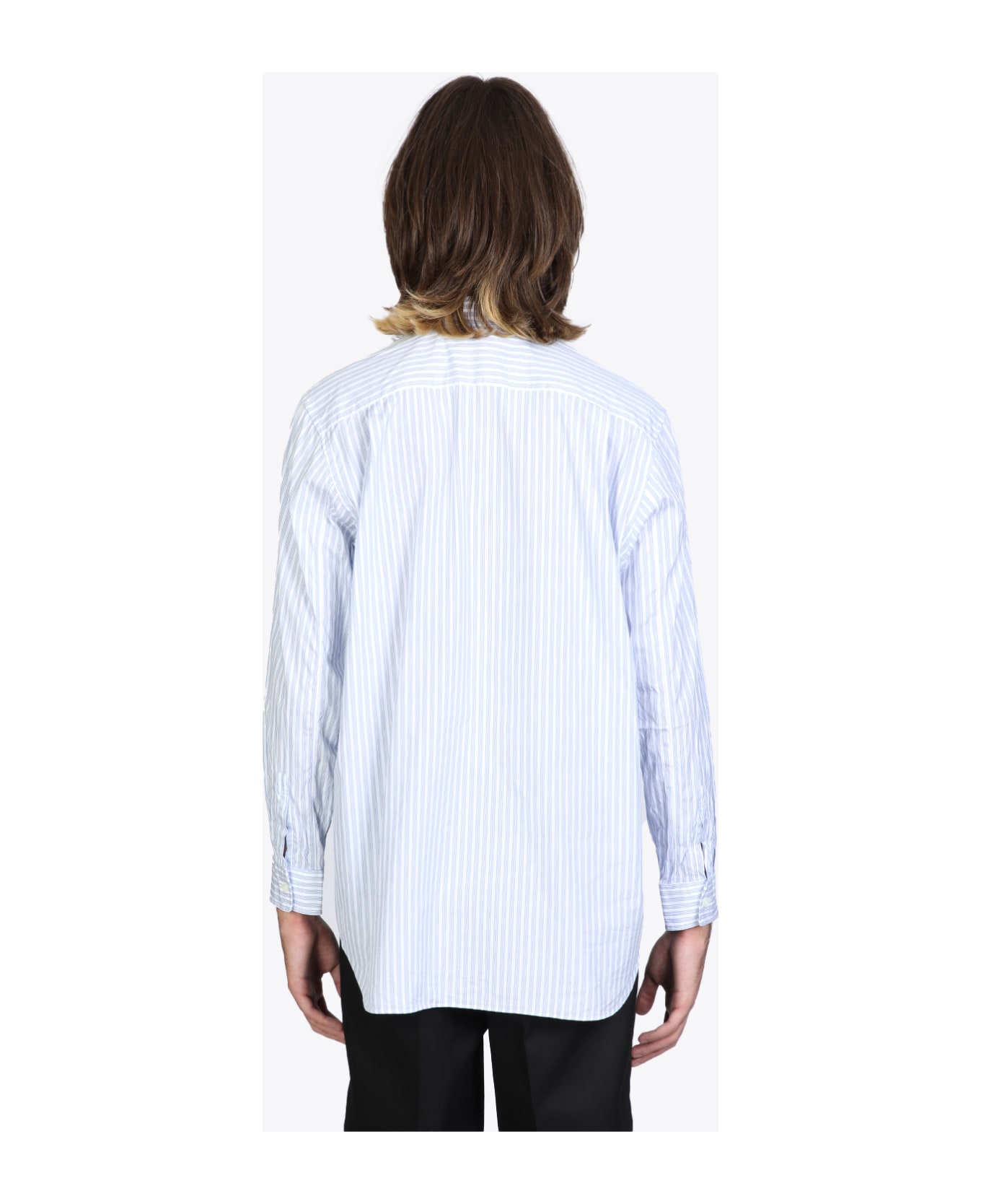 Comme des Garçons Play Mens Shirt Light blue and white striped shirt. - Bianco/celeste