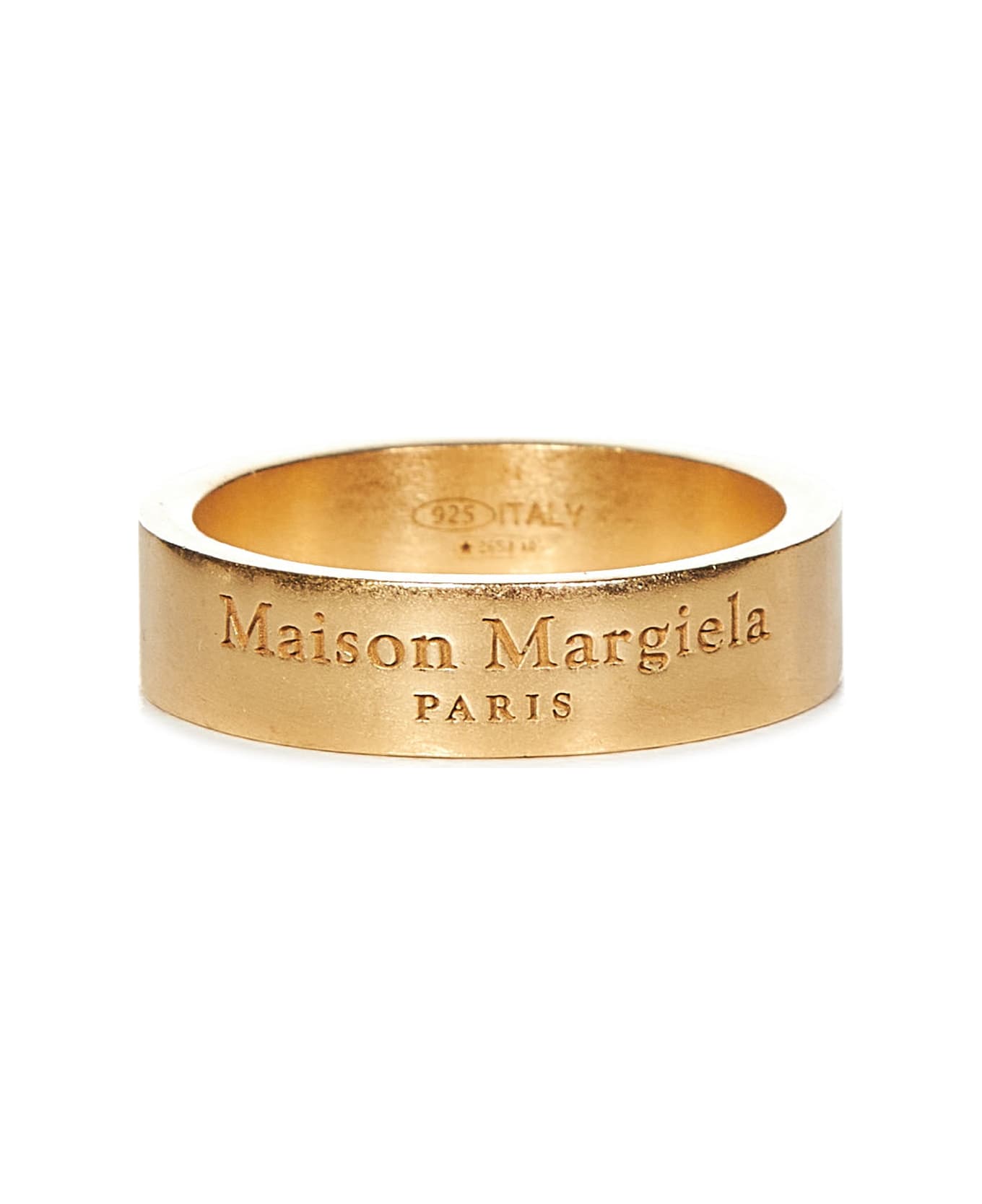Maison Margiela Logo Ring - YELLOW GOLD PLATING BURATTATO