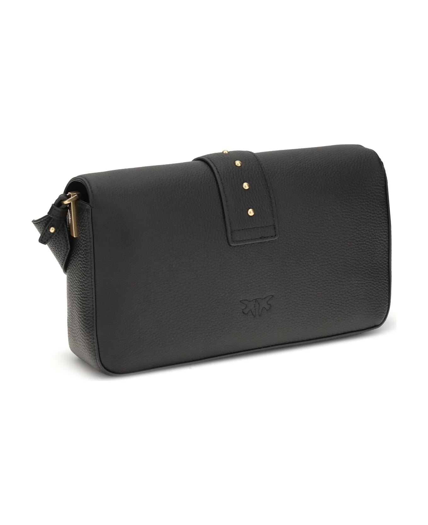 Pinko Love Leather Shoulder Bag - BLACK