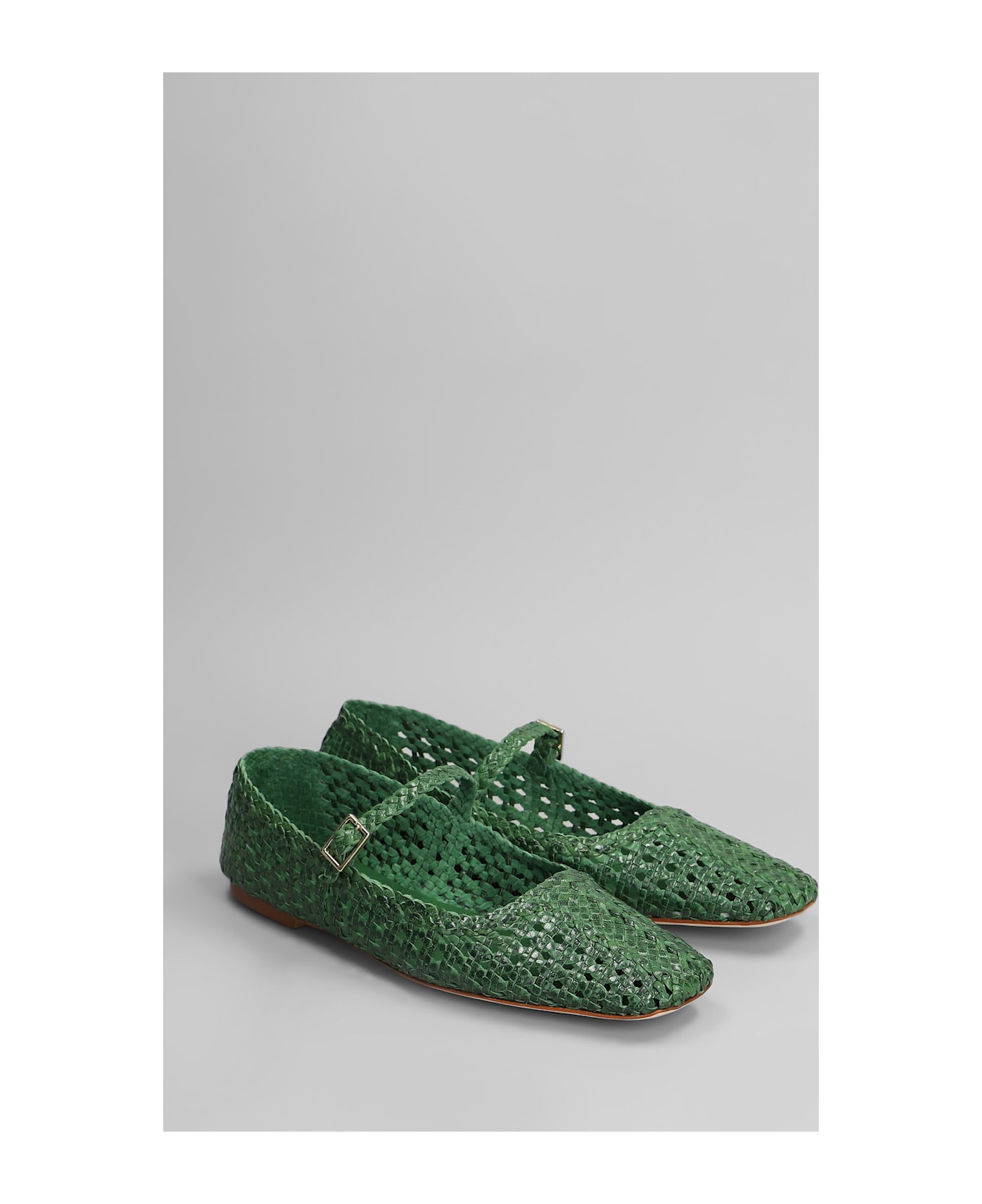 Fabio Rusconi Ballet Flats In Green Leather - green