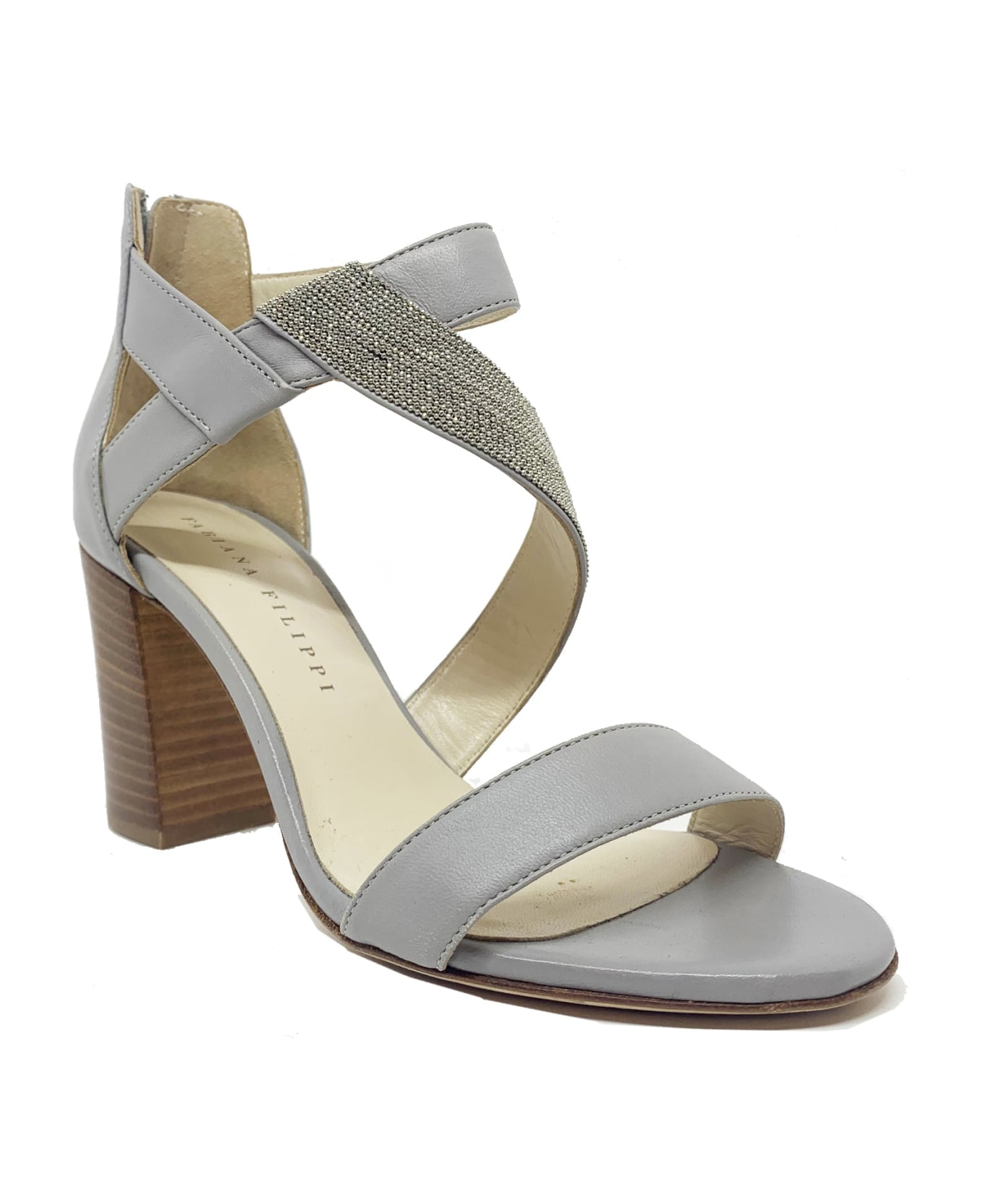 Fabiana Filippi Leather Sandals - Gray