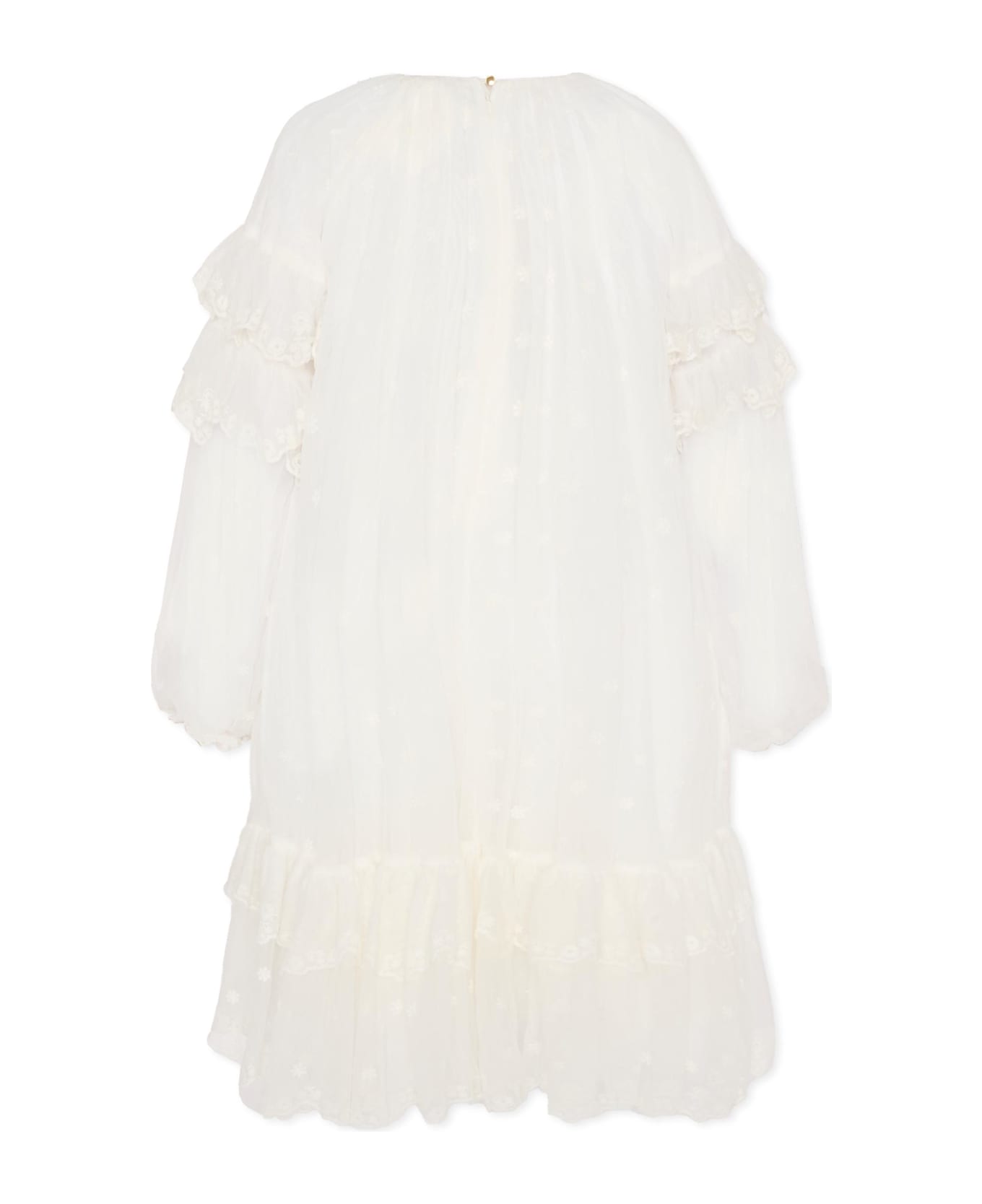 Chloé Ivory Dress For Girl With Flowers - Ivory