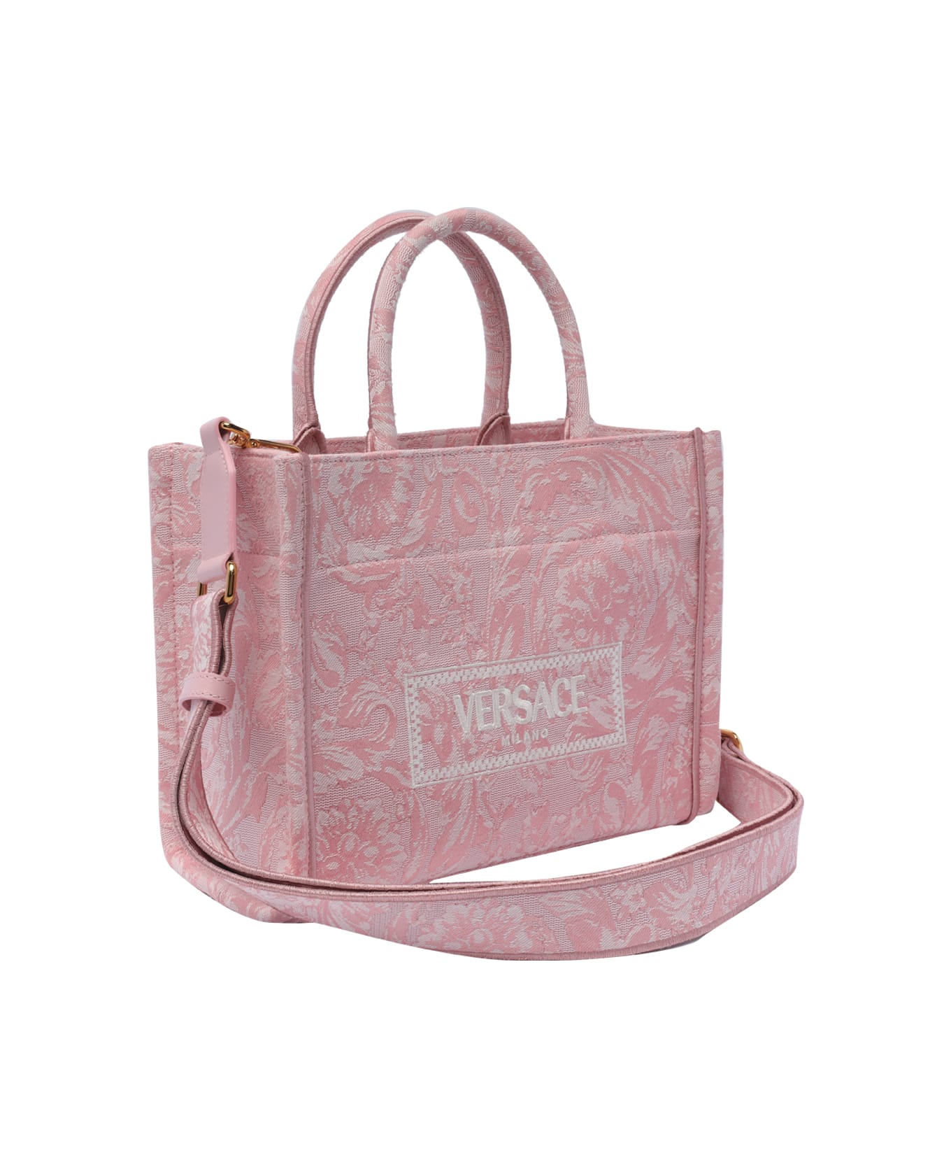 Versace Small Athena Barocco Shopper - Pink