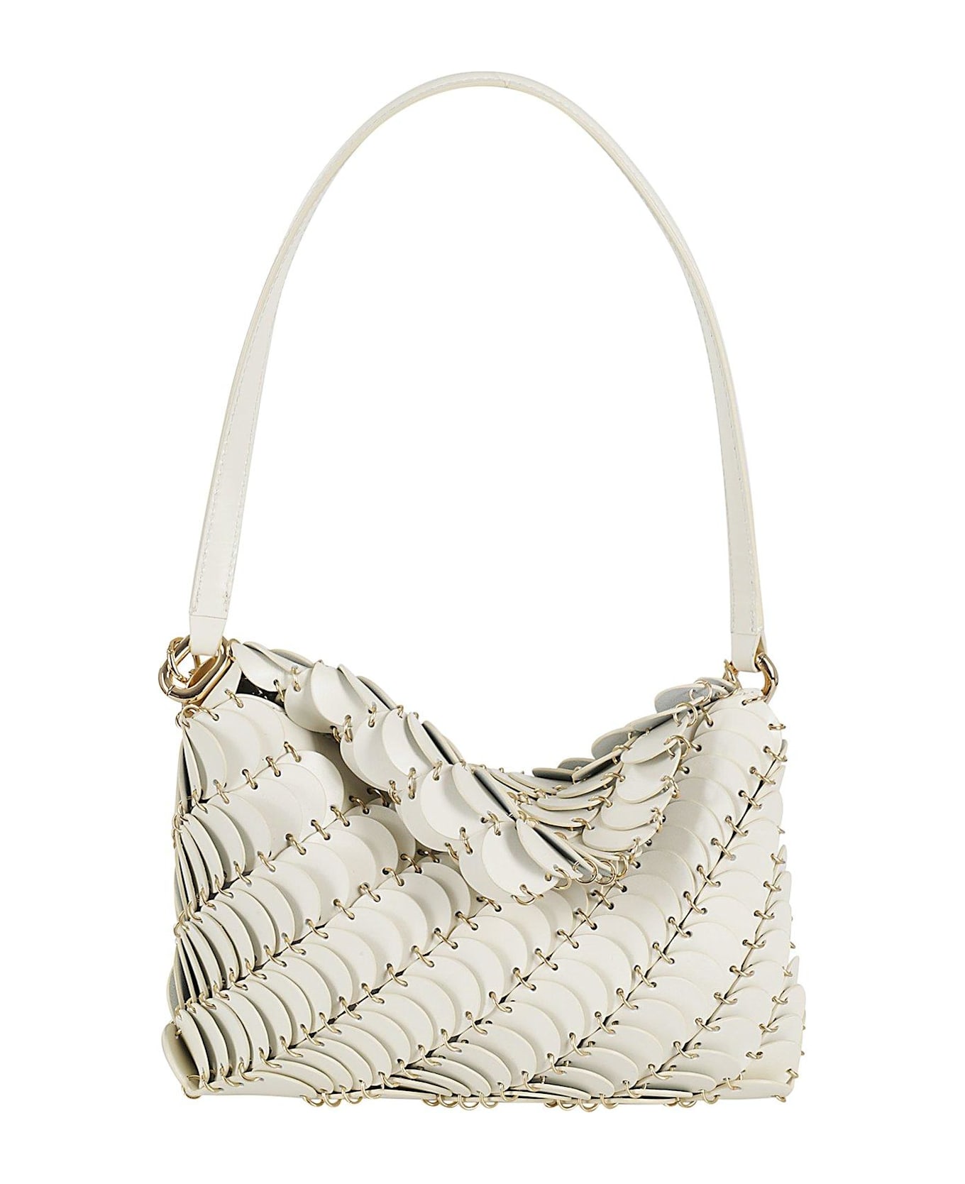 Paco Rabanne All-over Embellished Shoulder Bag - IVORY