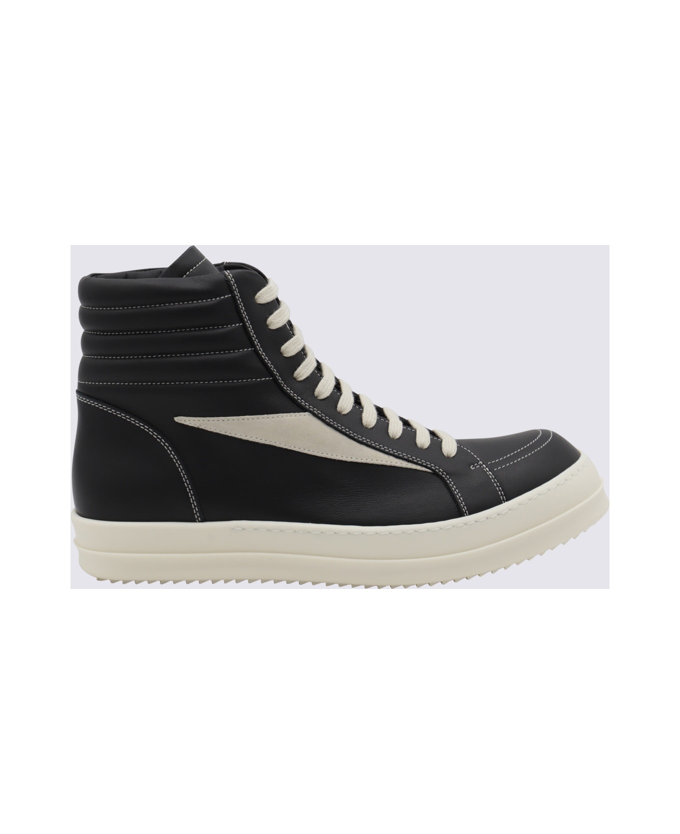 Rick Owens Black And White Sneakers - Black