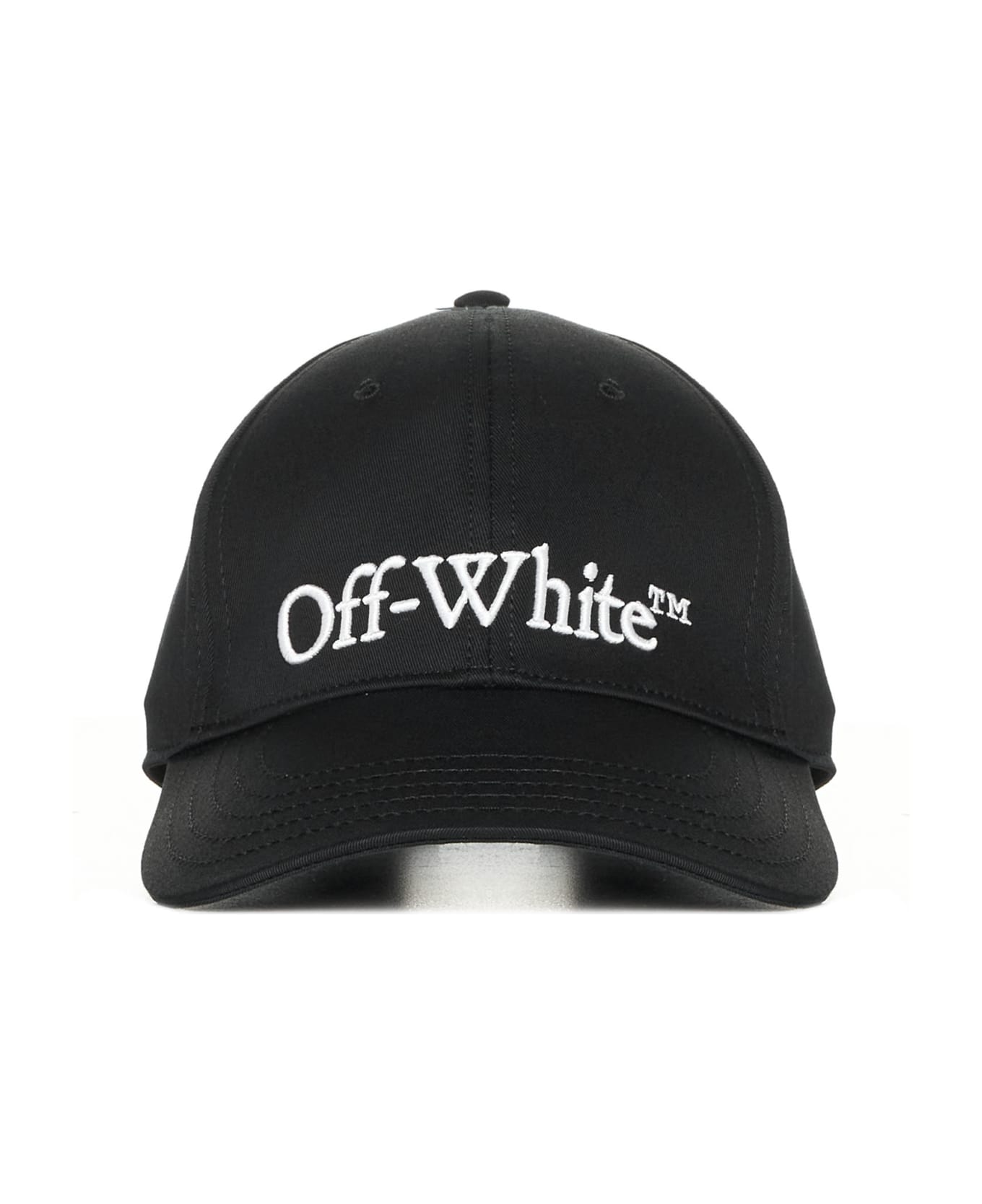 Off-White Logo Cotton Baseball Cap - Black white 帽子