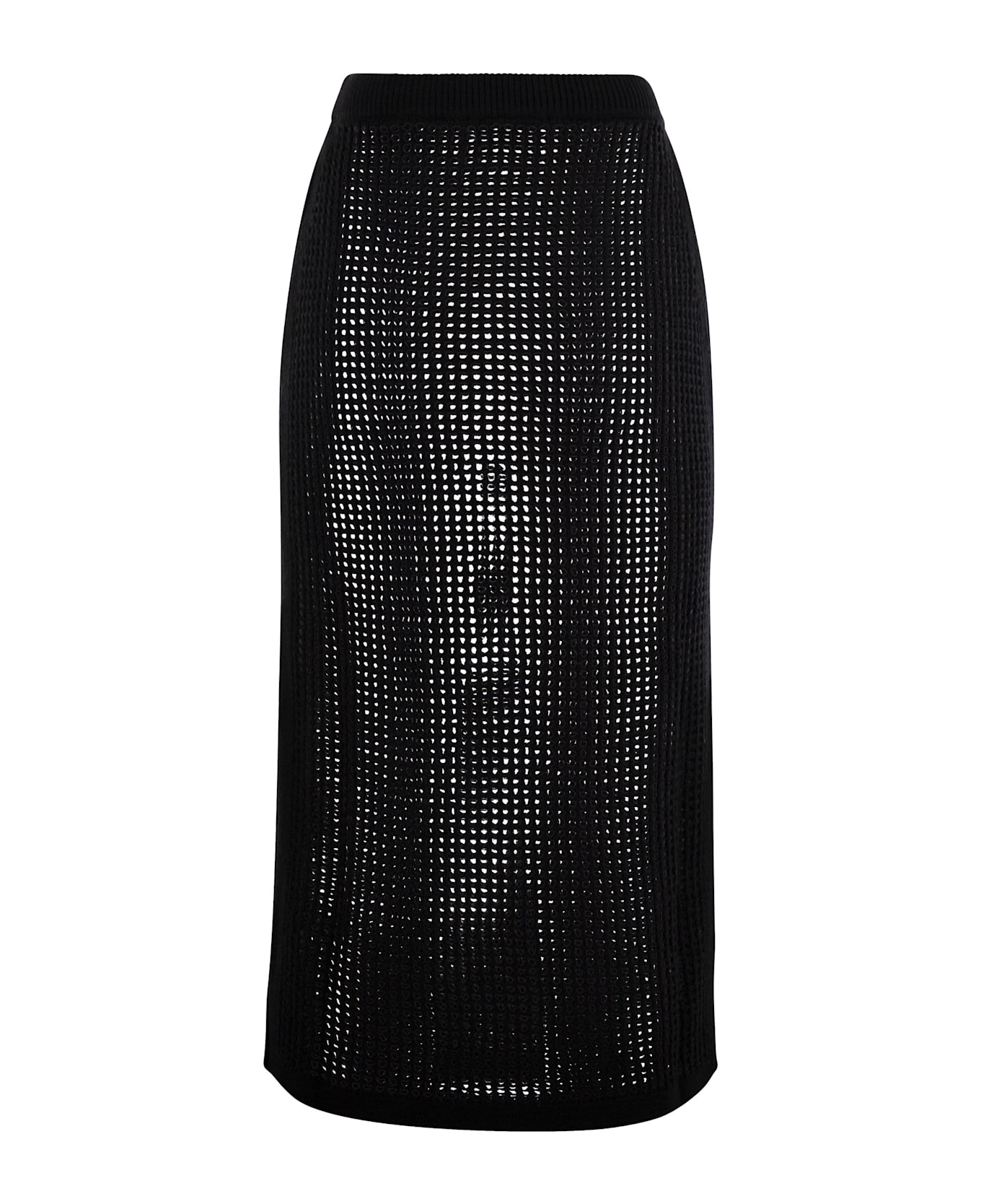 MC2 Saint Barth Darline - Crochet Midi Skirt - Black