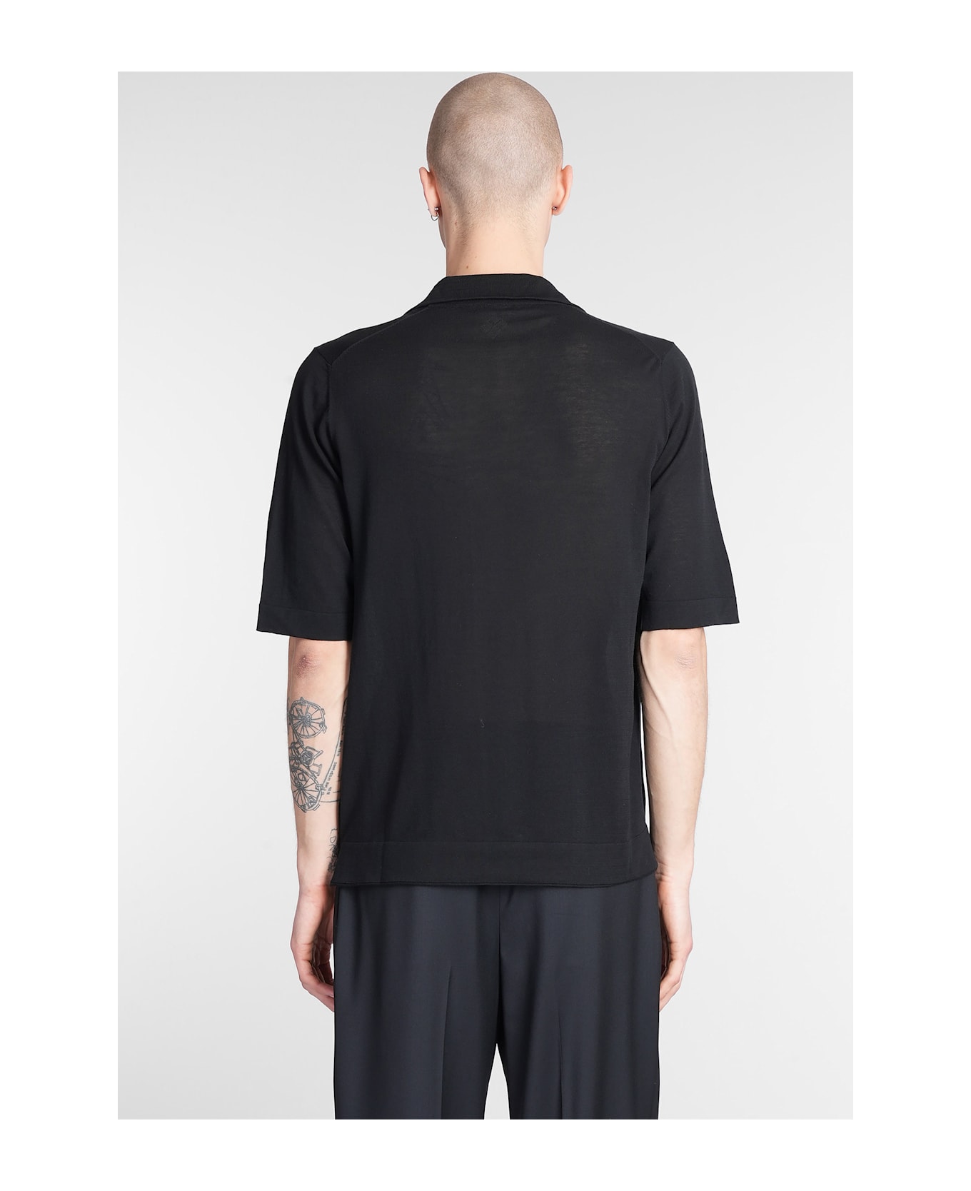 Ballantyne Polo In Black Cotton - black