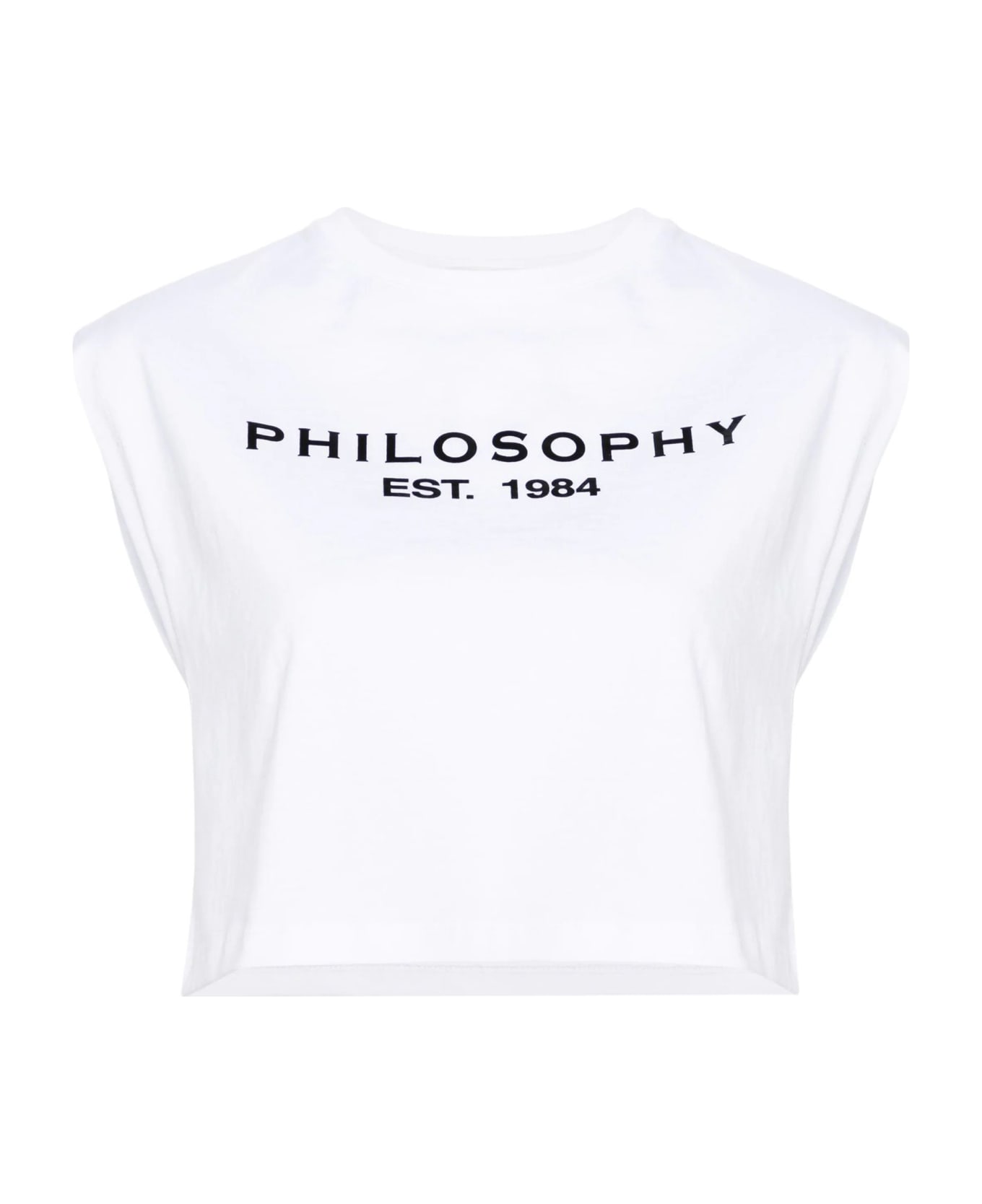 Philosophy di Lorenzo Serafini T-shirt Cropped Con Logo - Bianco