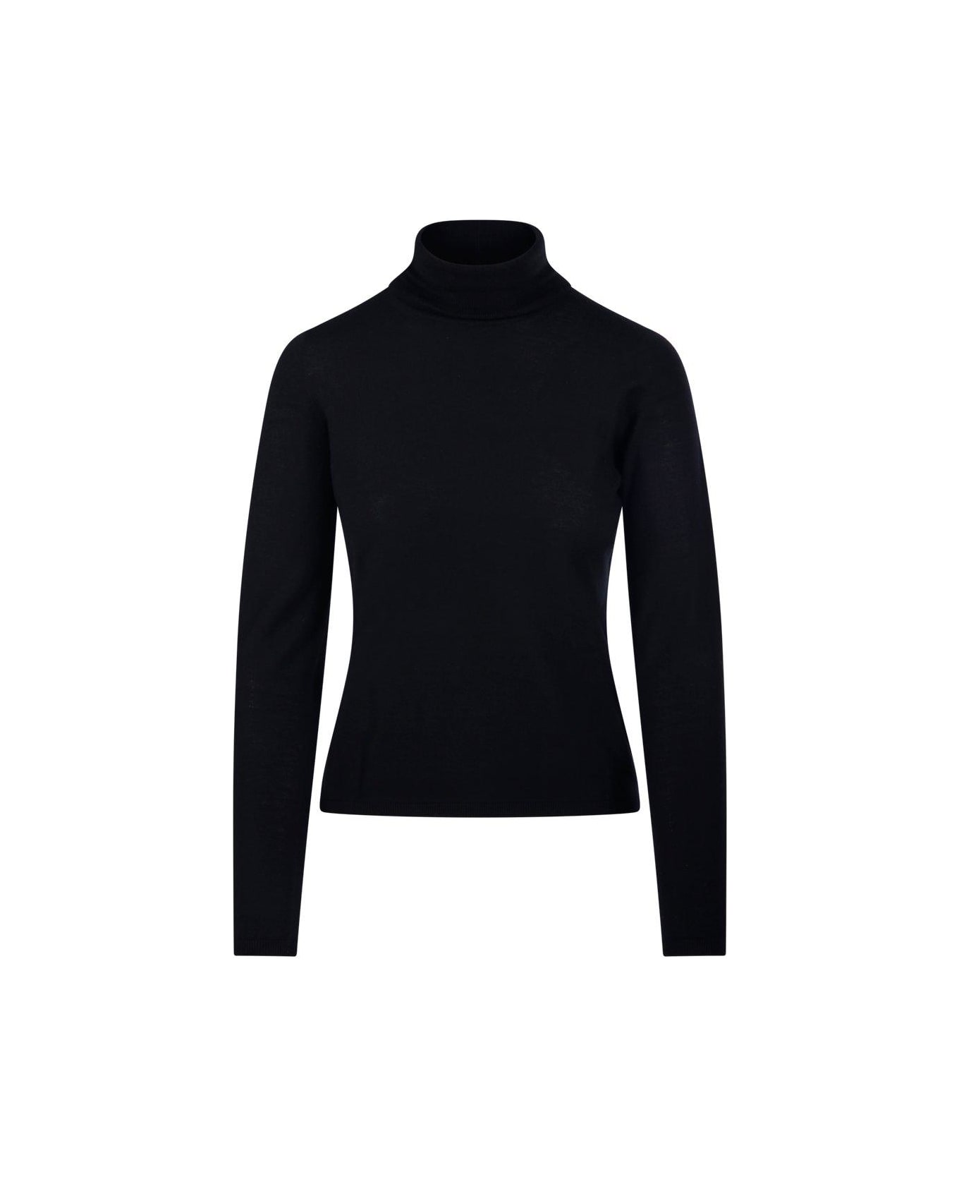 Max Mara Turtleneck Long-sleeved Knitted Top - Black