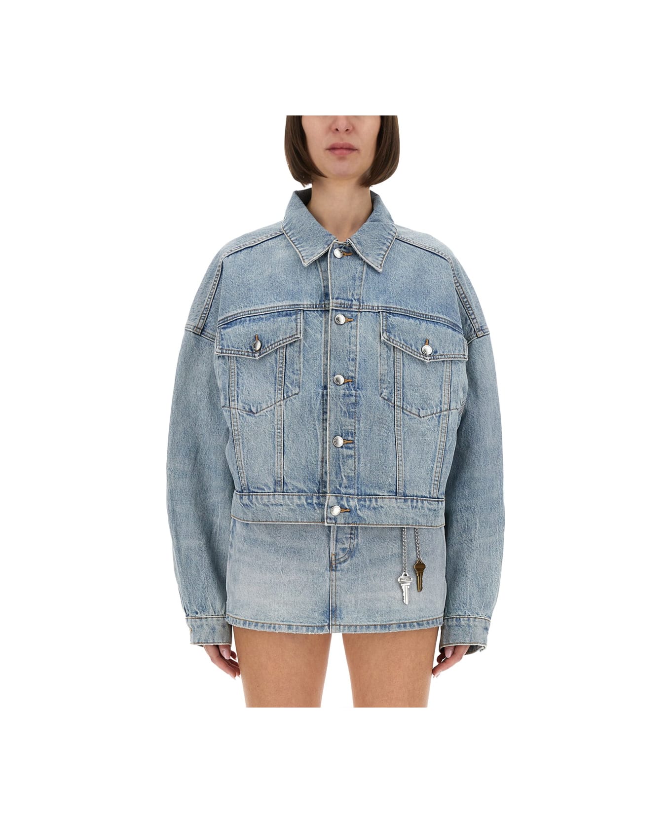 Alexander Wang Denim Clip-on Trucker Jacket - DENIM