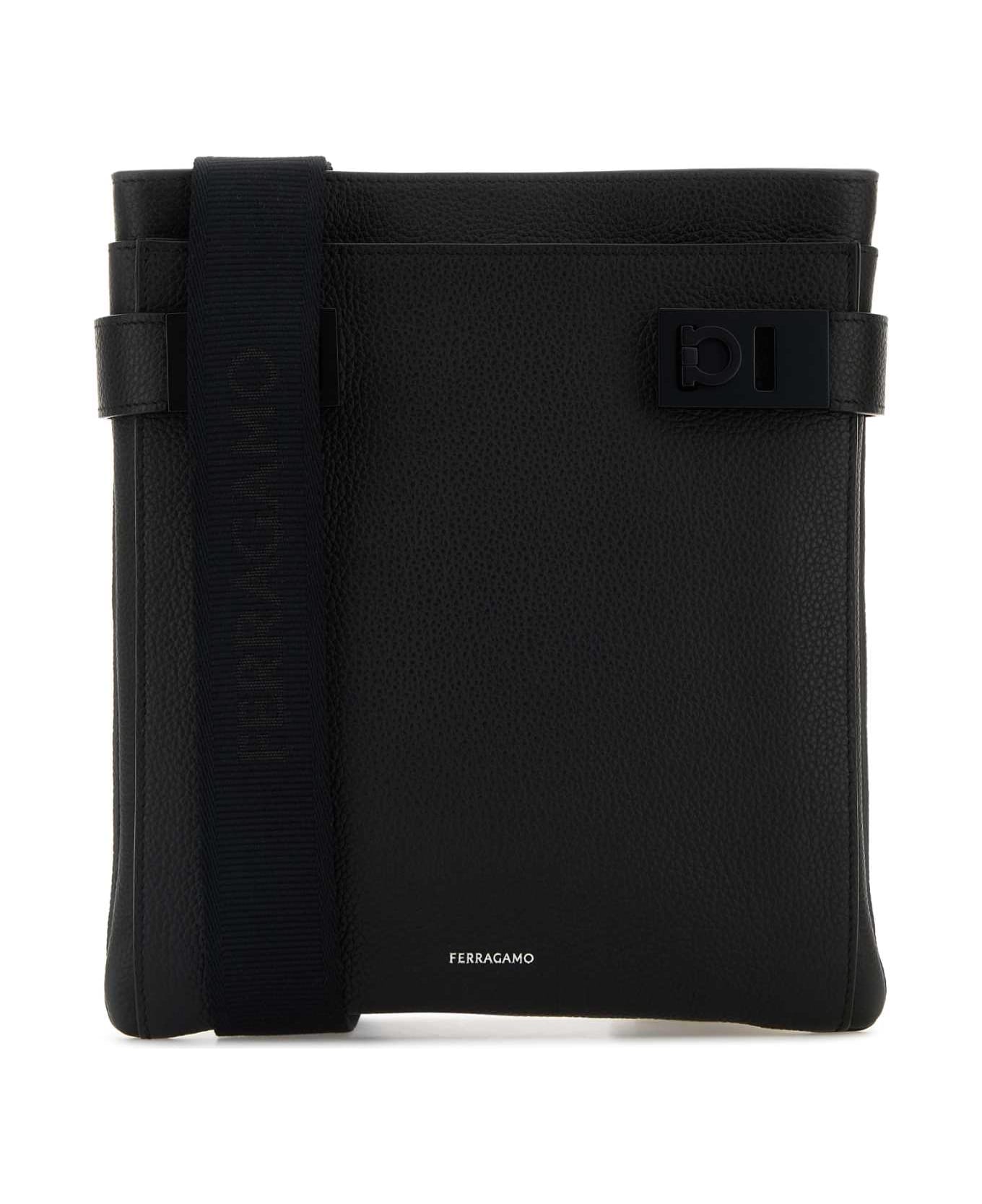 Ferragamo Black Leather Crossbody Bag - NERO