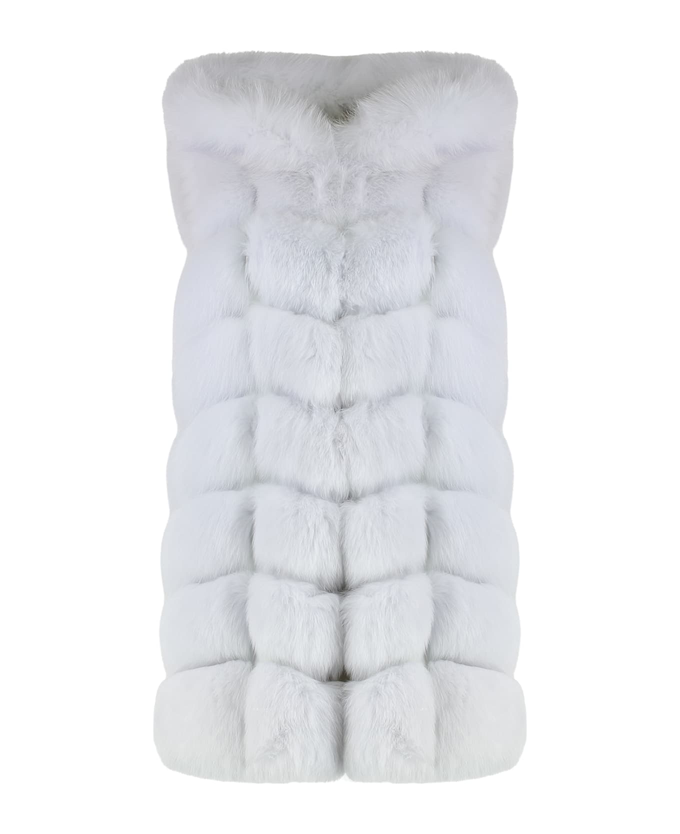 Frame Faux Fur Vest - grey