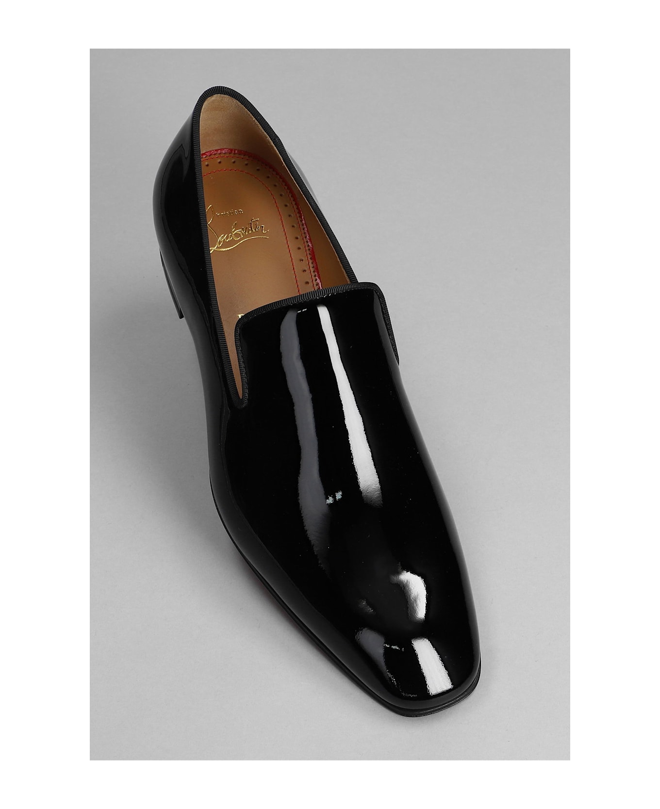Christian Louboutin Dandeliuon Flat Loafers In Black Patent Leather - black