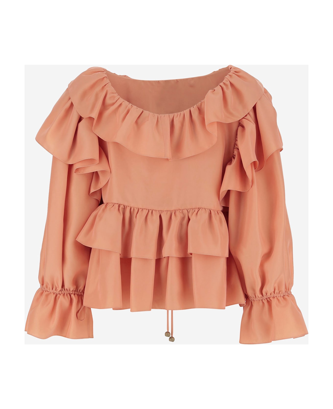 Silk Ruffle Top - Thumbnail 3