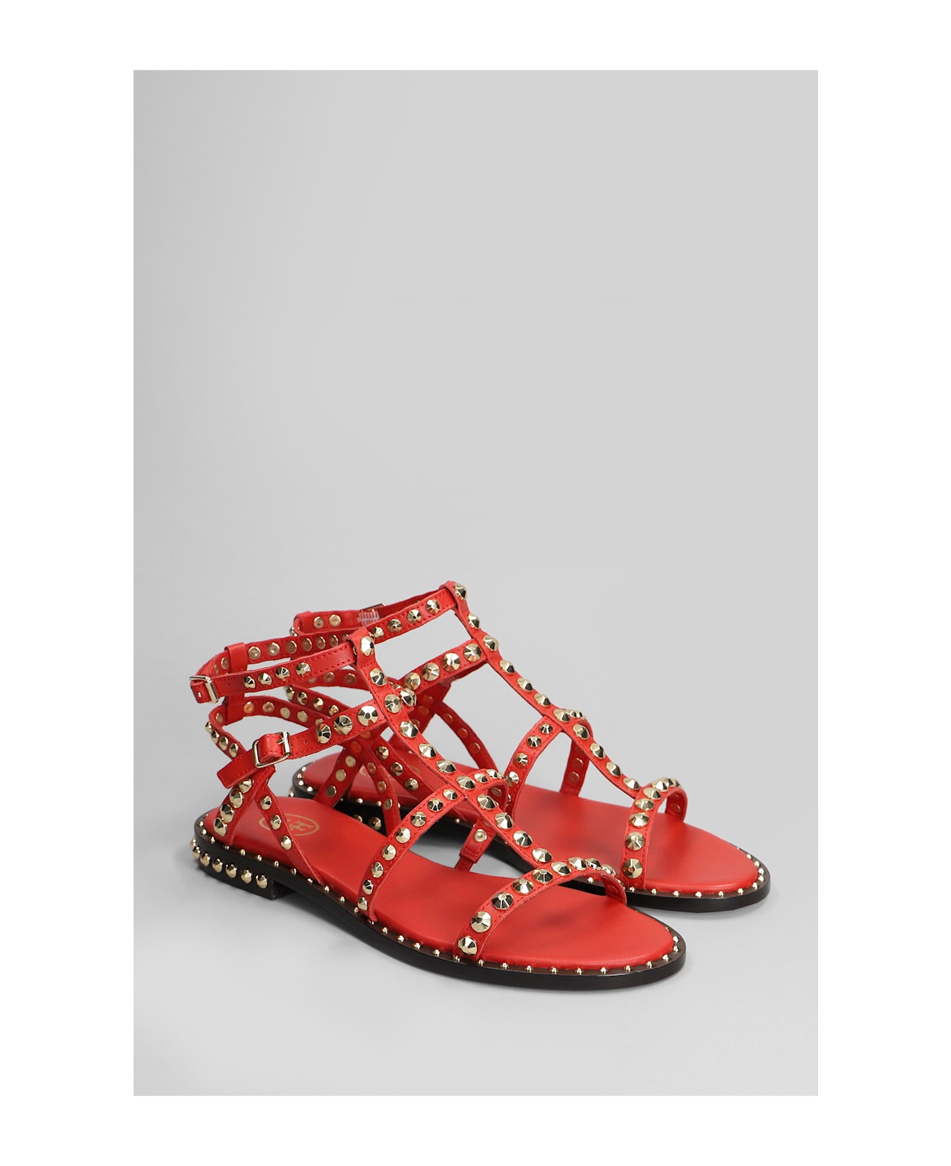 Ash Precious Flats In Red Leather - red