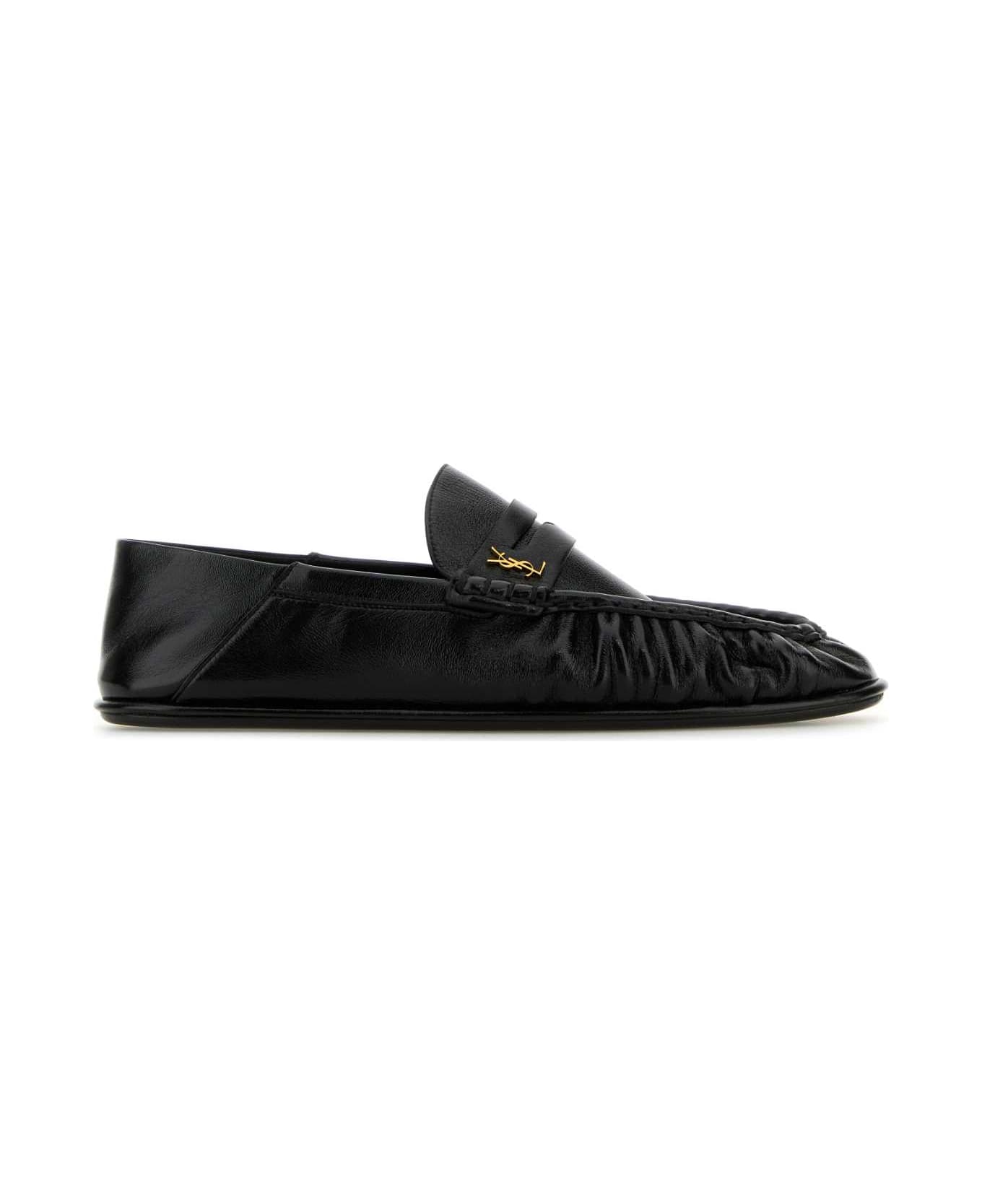 Saint Laurent Black Leather Le Loafer Loafers - NERO