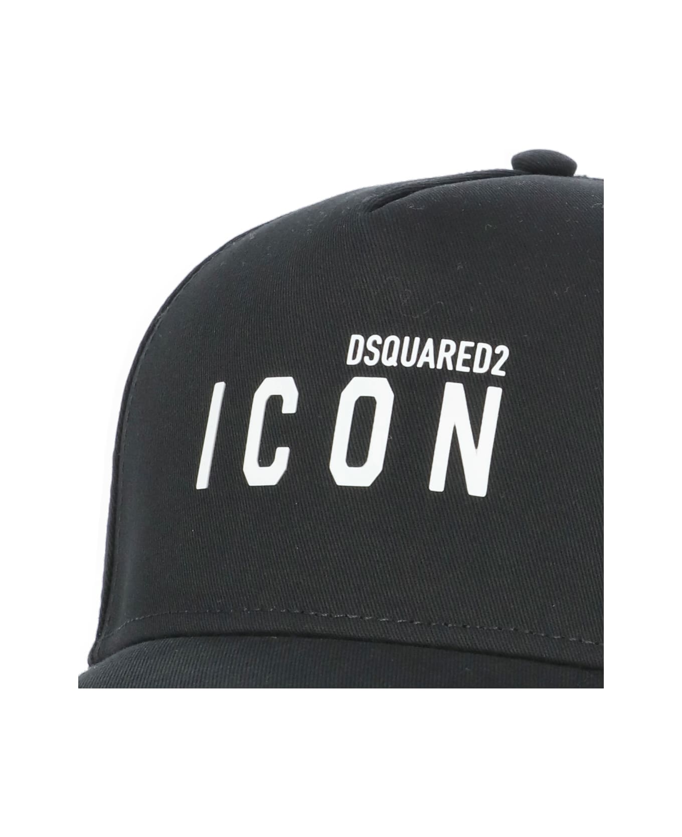 Dsquared2 Icon Hat In Black Jersey - Black