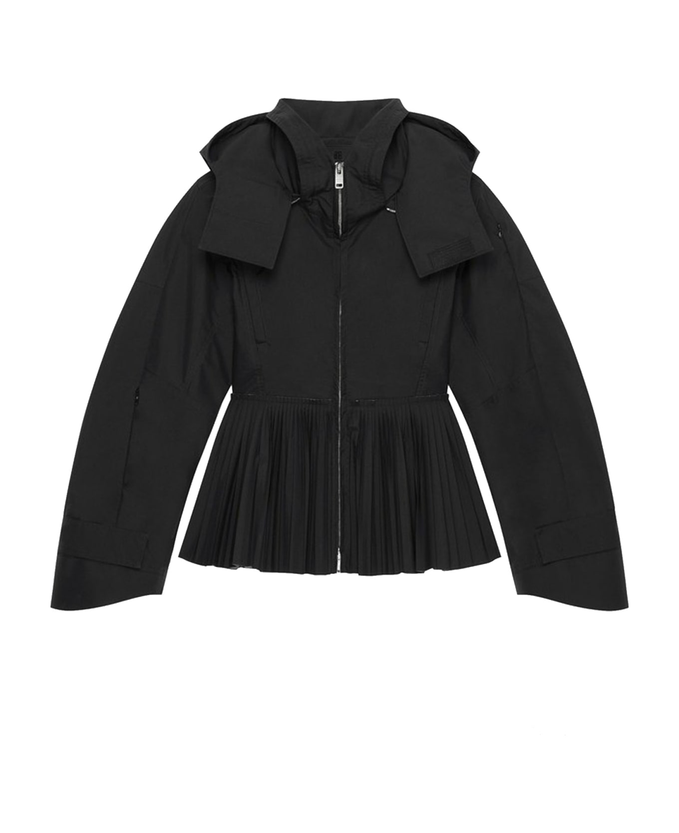 Givenchy Plisse Hooded Jacket - Black