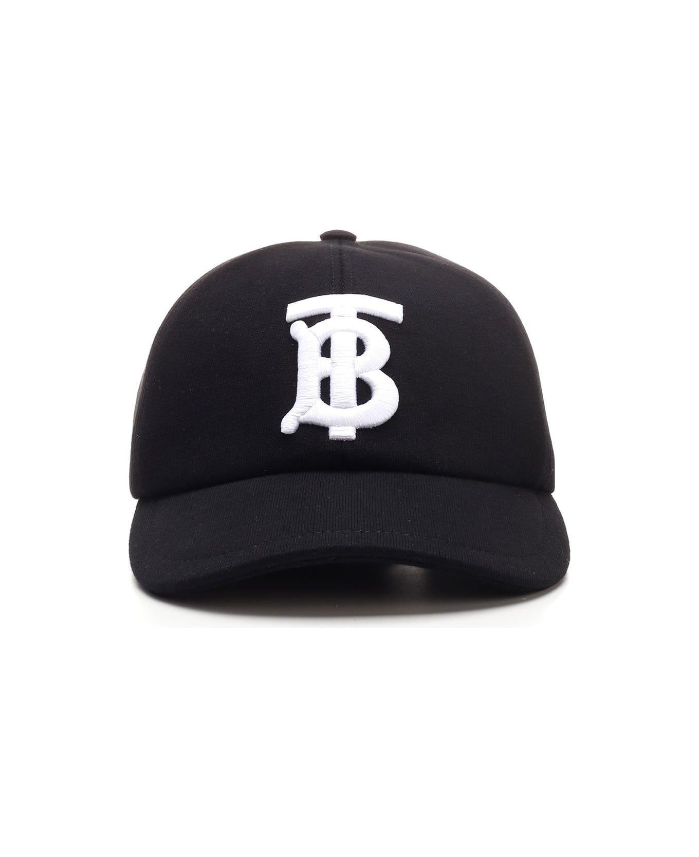 Burberry Monogram Embroidered Baseball Cap - Black