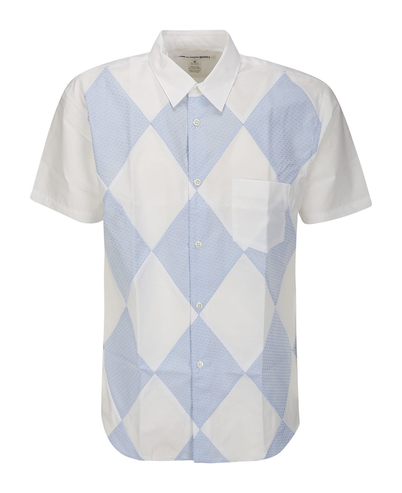 Comme des Garçons Shirt Cotton Dobby With Dot Pattern X Cotton Dobby With - WHITE/BLUE