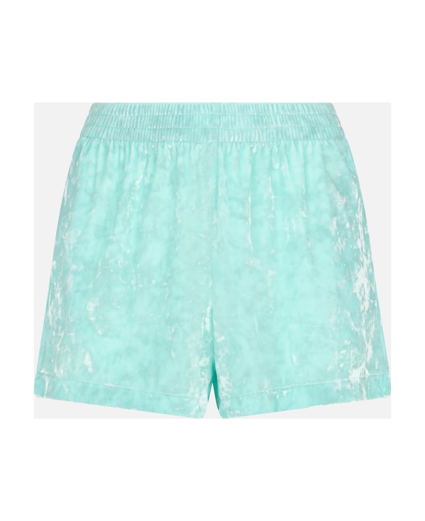 MC2 Saint Barth Woman Water Green Chenille Pull Up Shorts Cate - GREEN