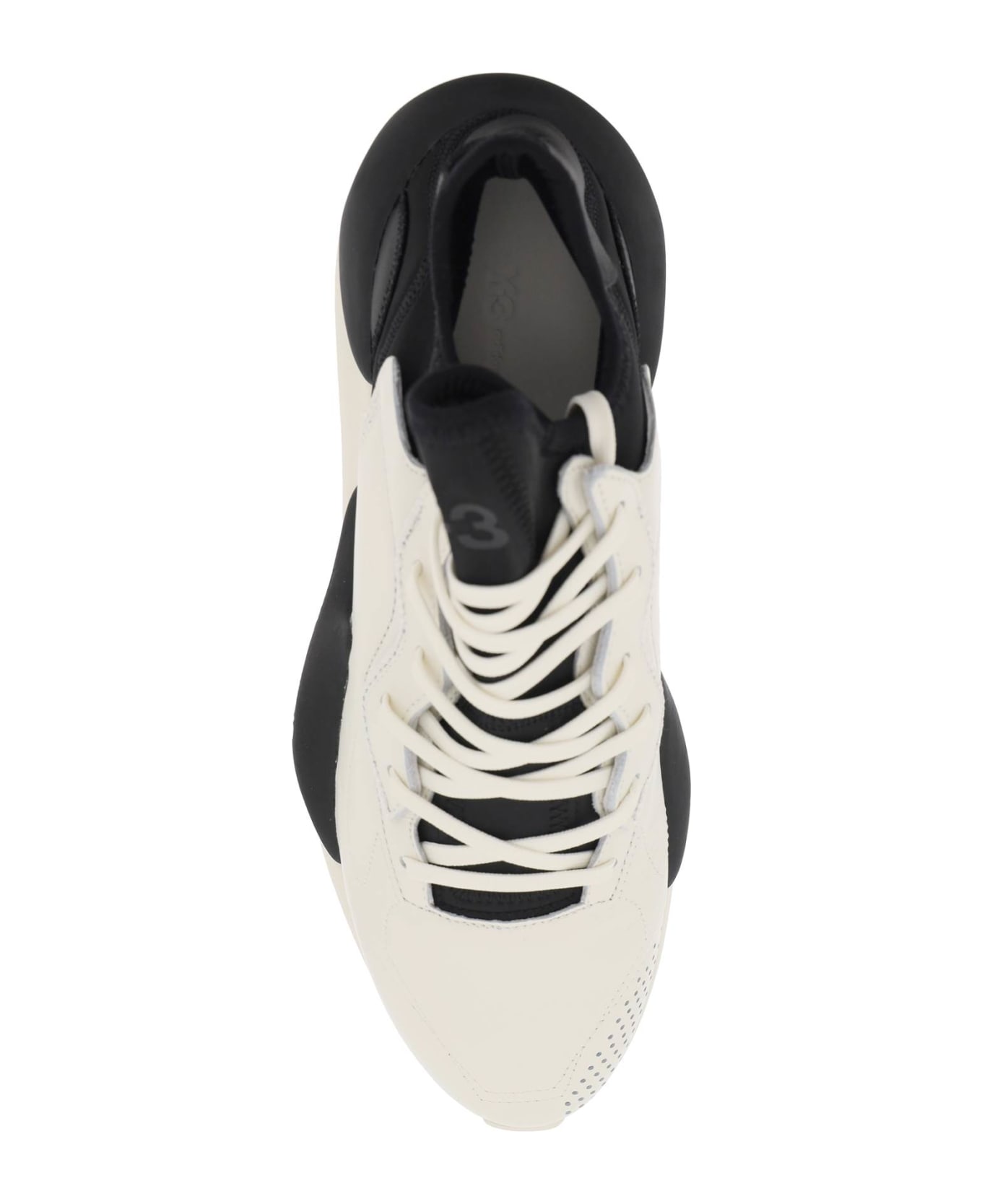 Y-3 Kaiwa Leather And Fabric Low-top Sneakers - White