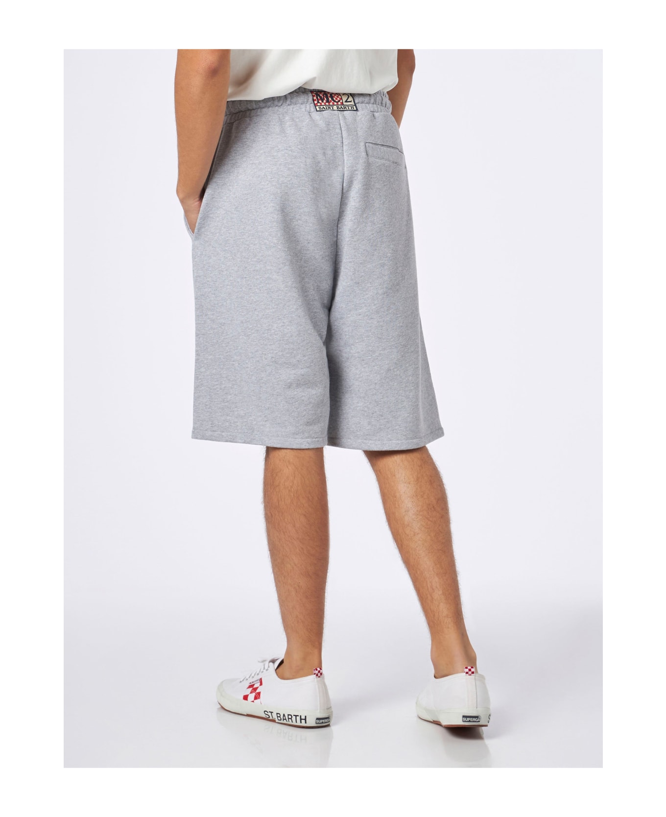 MC2 Saint Barth Man Grey Cotton Bermuda - GREY