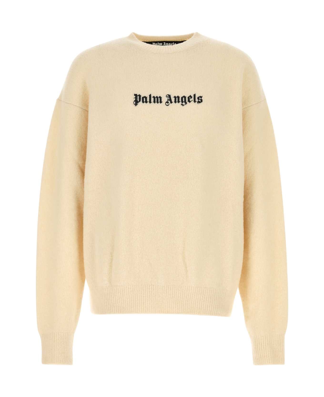 Palm Angels Ivory Stretch Wool Blend Sweater - 0310