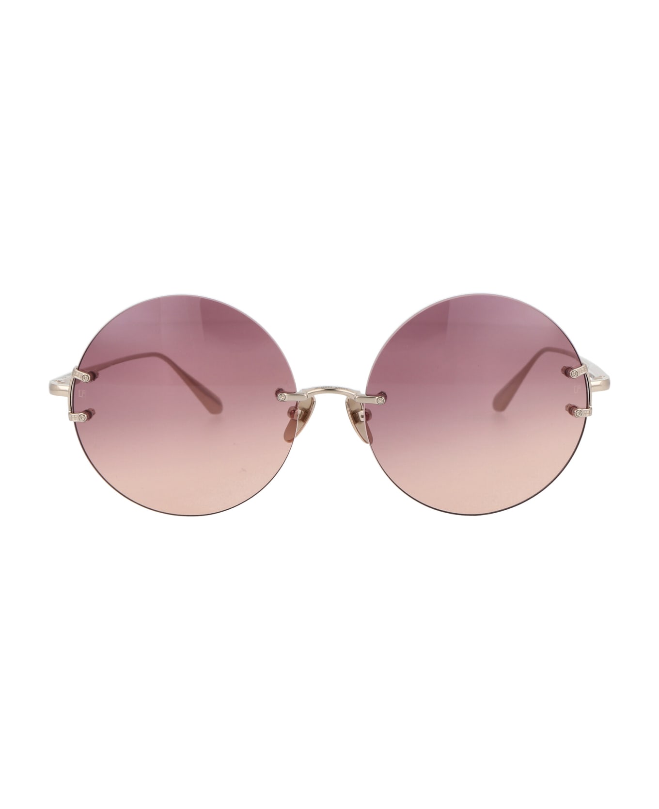 Linda Farrow Lotus Sunglasses - LIGHTGOLD/WINEGRAD