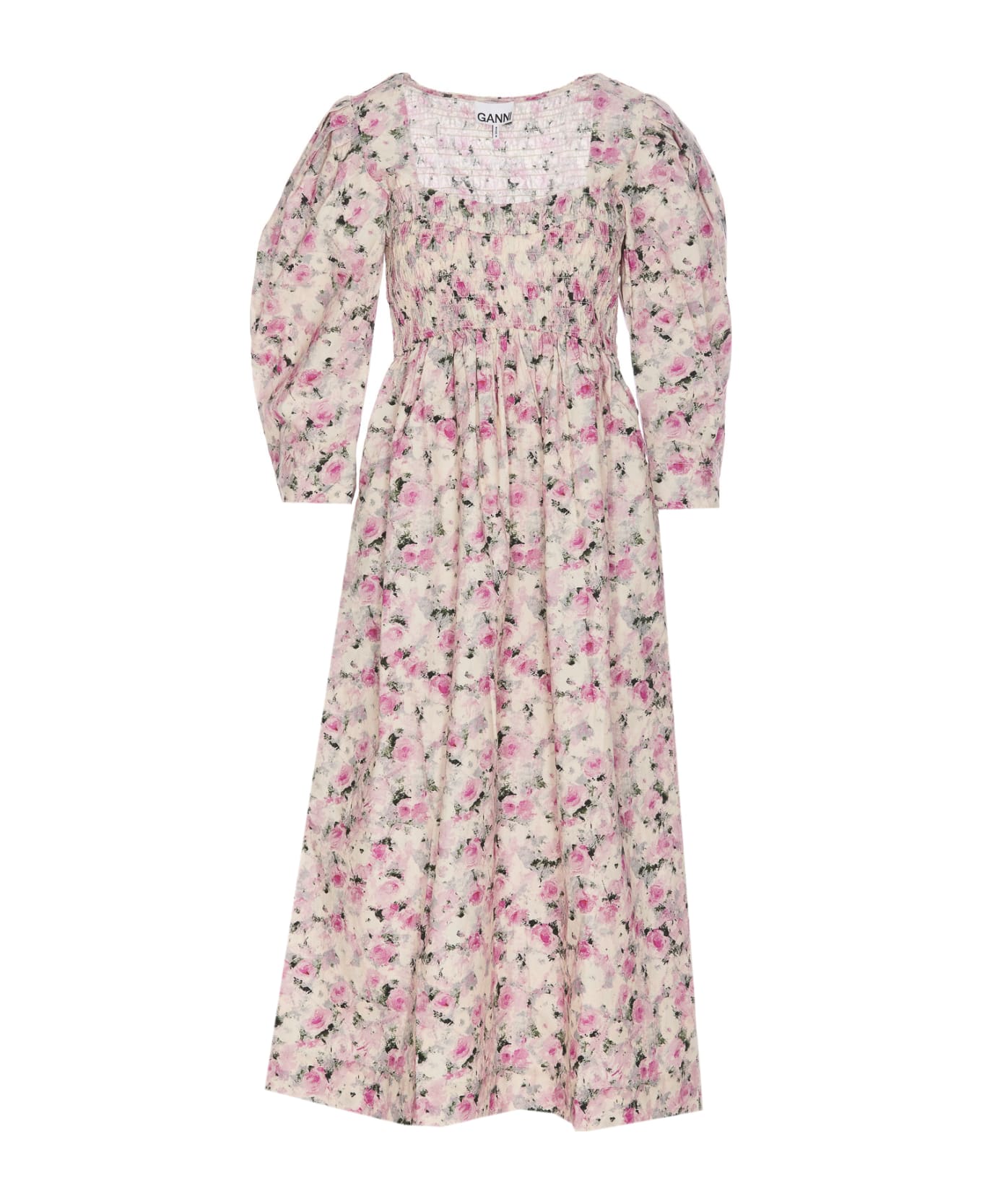Ganni Floral Print Dress - Neutro