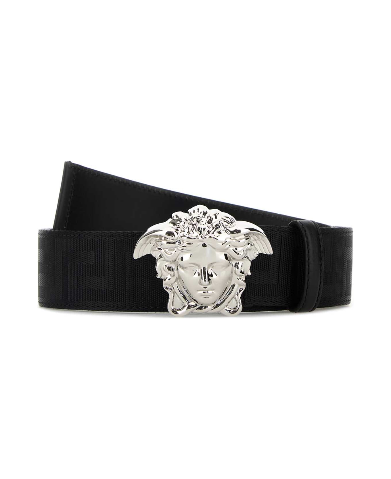 Versace Black Fabric Medusa Belt - BLACKPALLADIUM