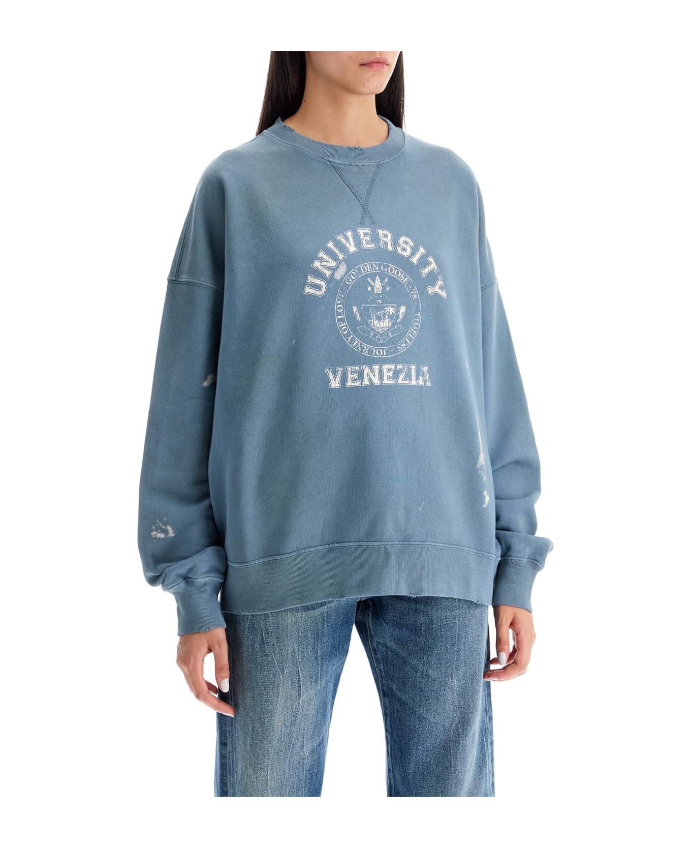 Golden Goose Light Blue Cotton Sweatshirt - Blue