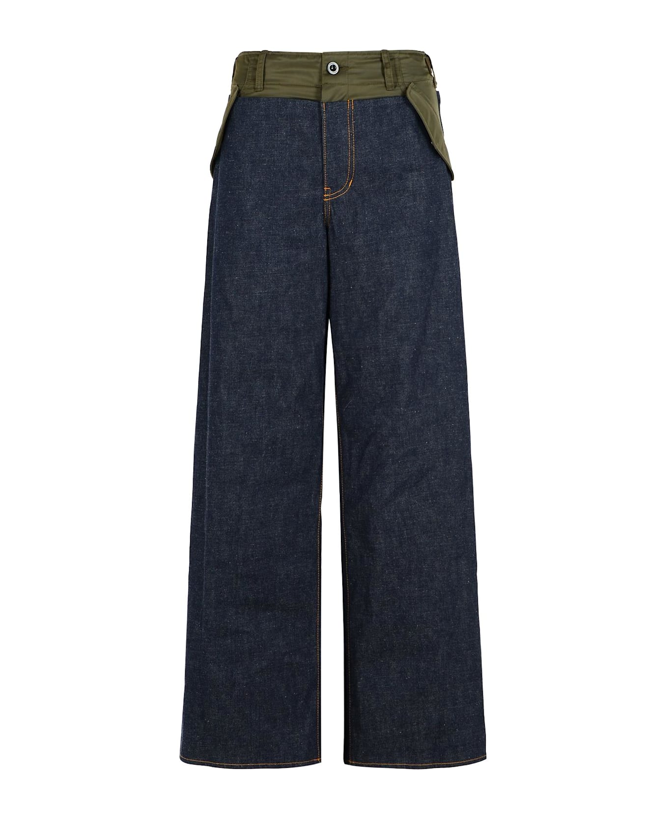 Sacai Blue Cotton Jeans - INDIGODKHAKI