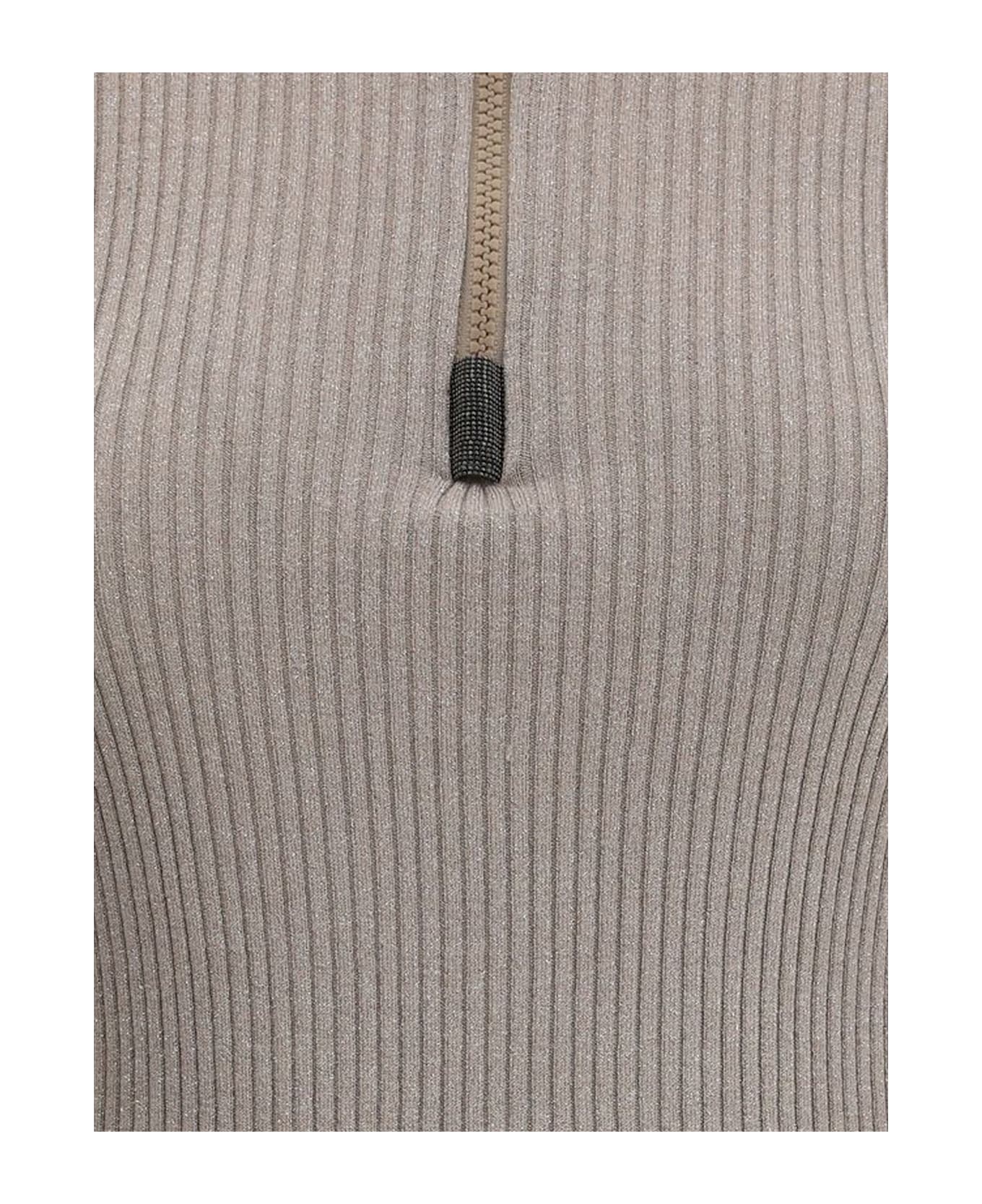 Brunello Cucinelli Cashmere Blend Turtleneck Sweater - SMOKEY TAUPE