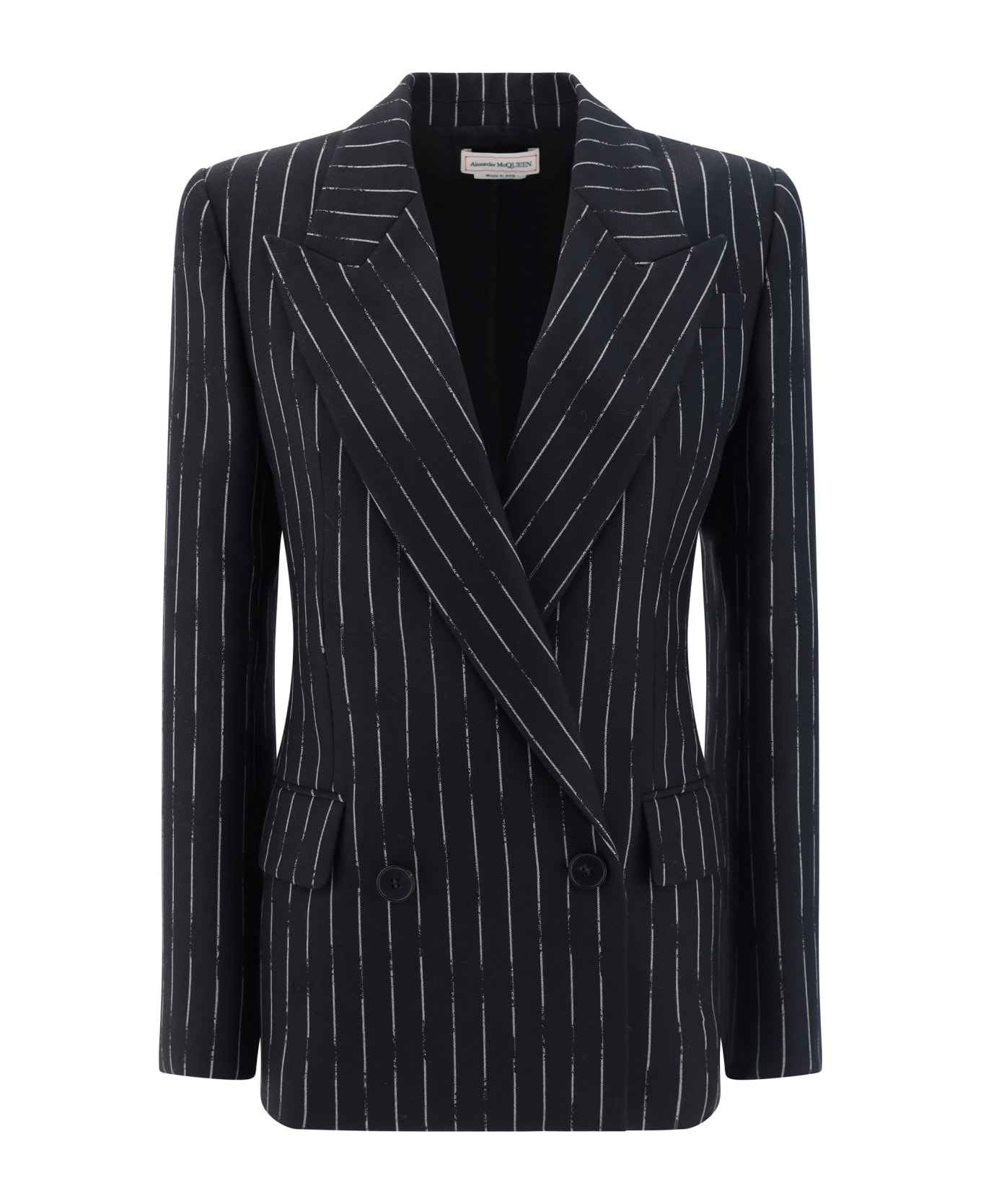 Alexander McQueen Double-breasted Blazer - Black/ivory ブレザー