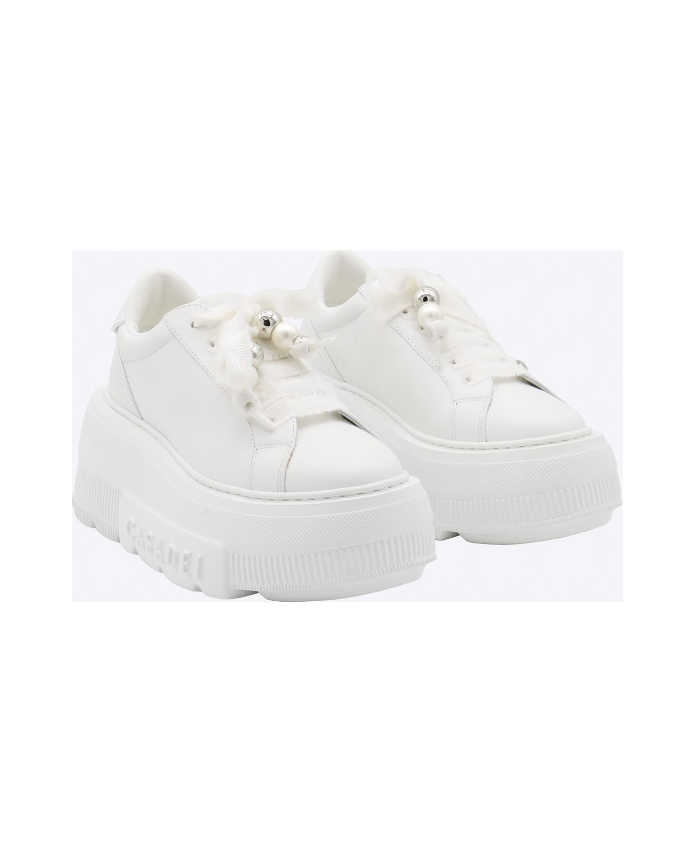 Casadei White Leather Nexus Sneakers - White