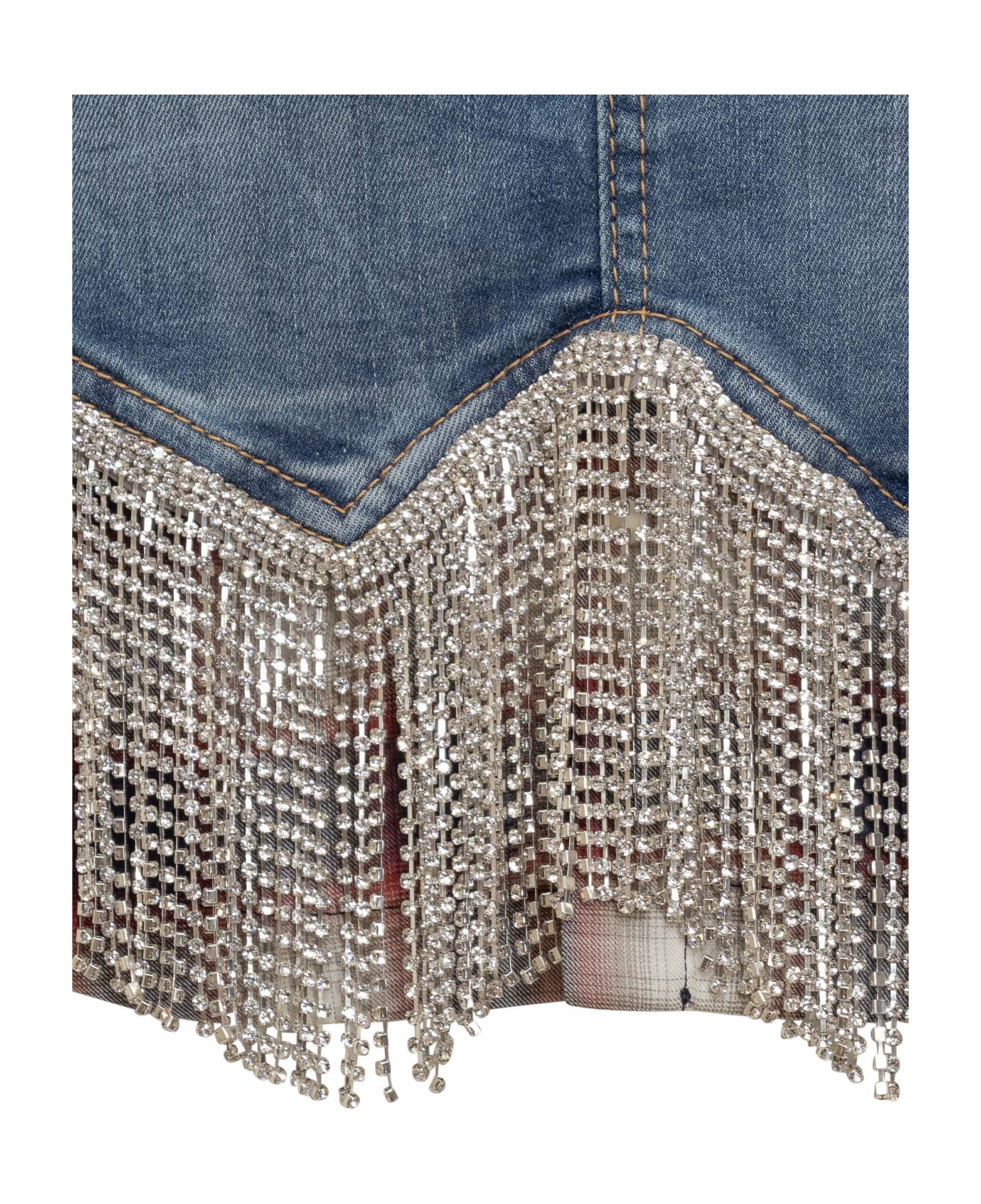 Dsquared2 Denim Mini Skirt With Crystals - 470 スカート