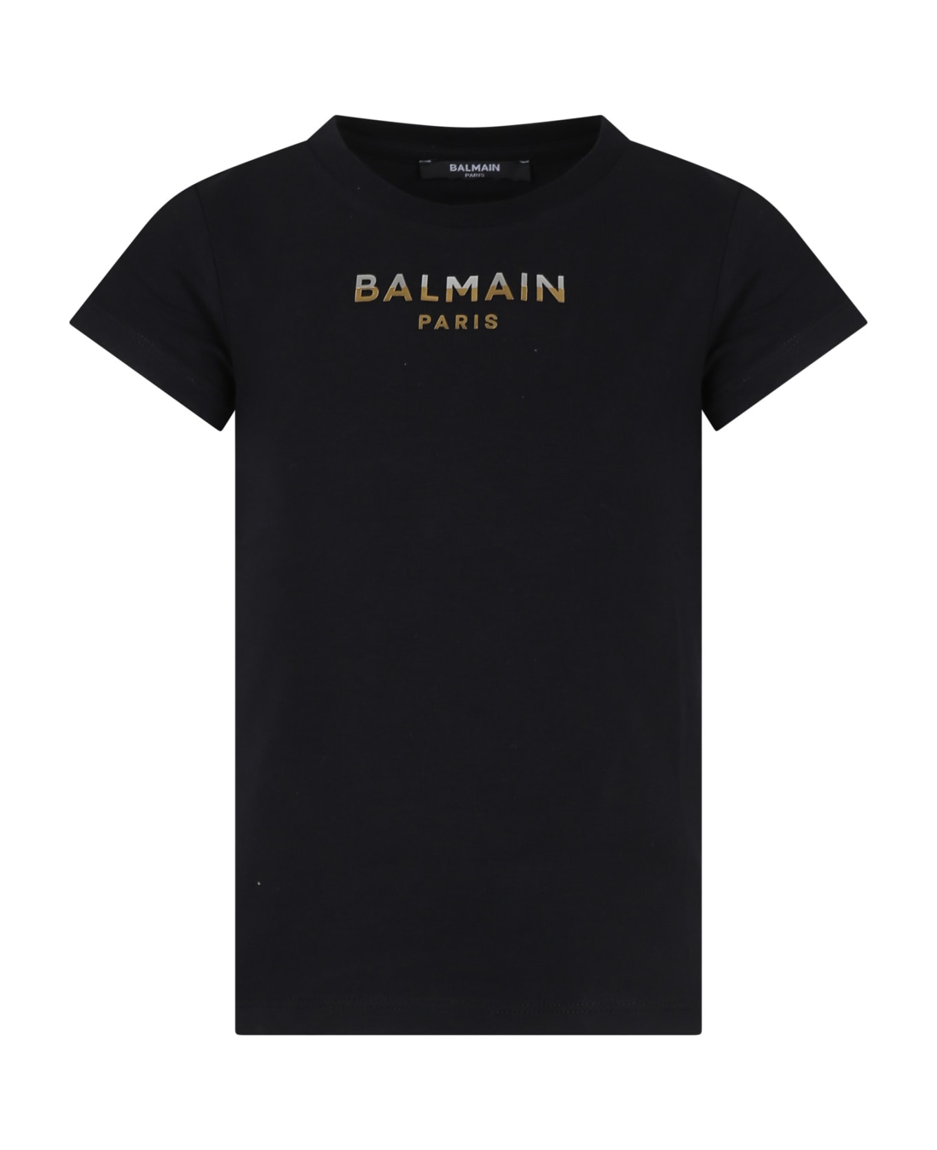 Balmain Black T-shirt For Girl With Logo - Black