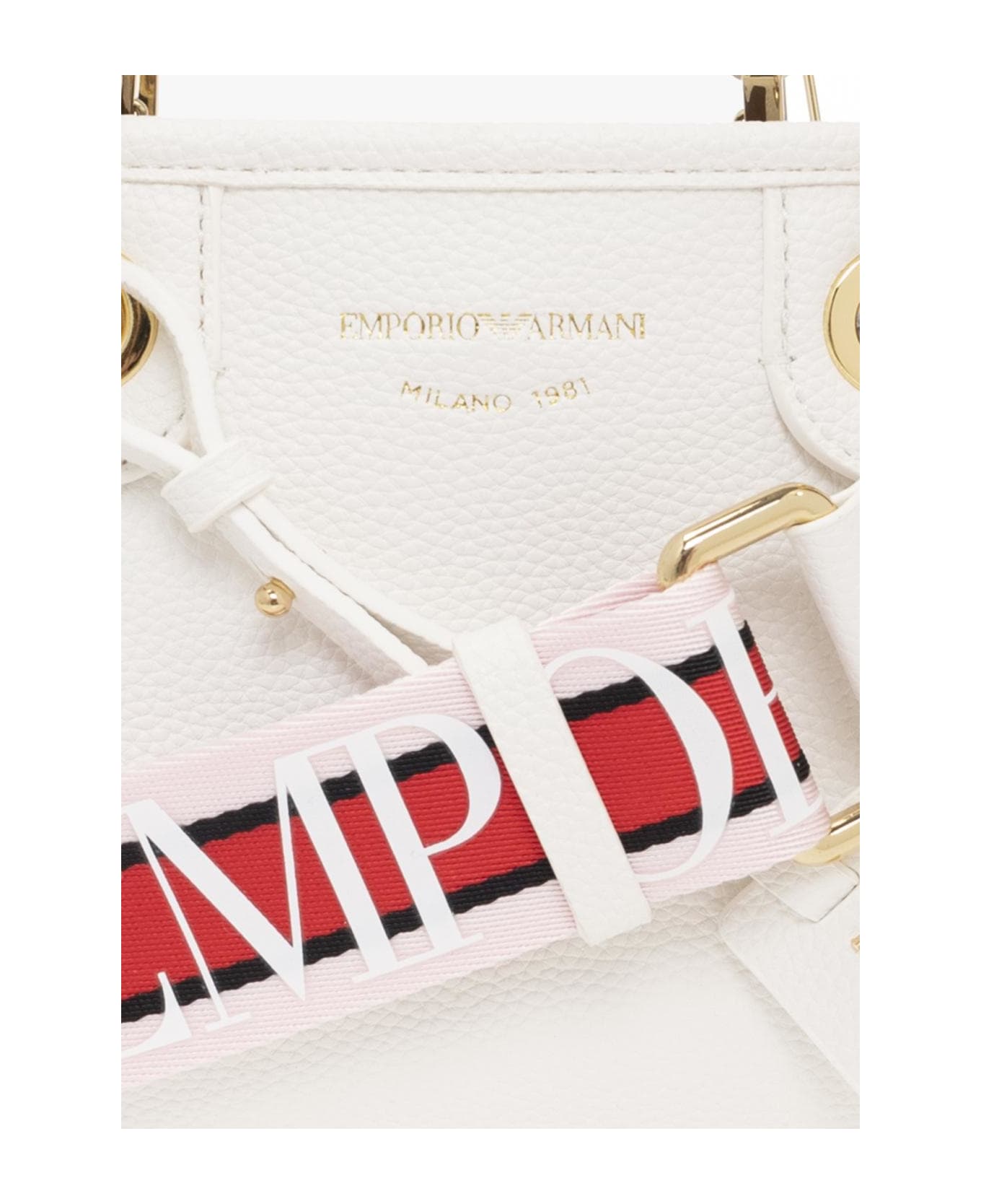 Emporio Armani 'myea Mini' Shoulder Bag - Bianco/cuoio ショルダーバッグ