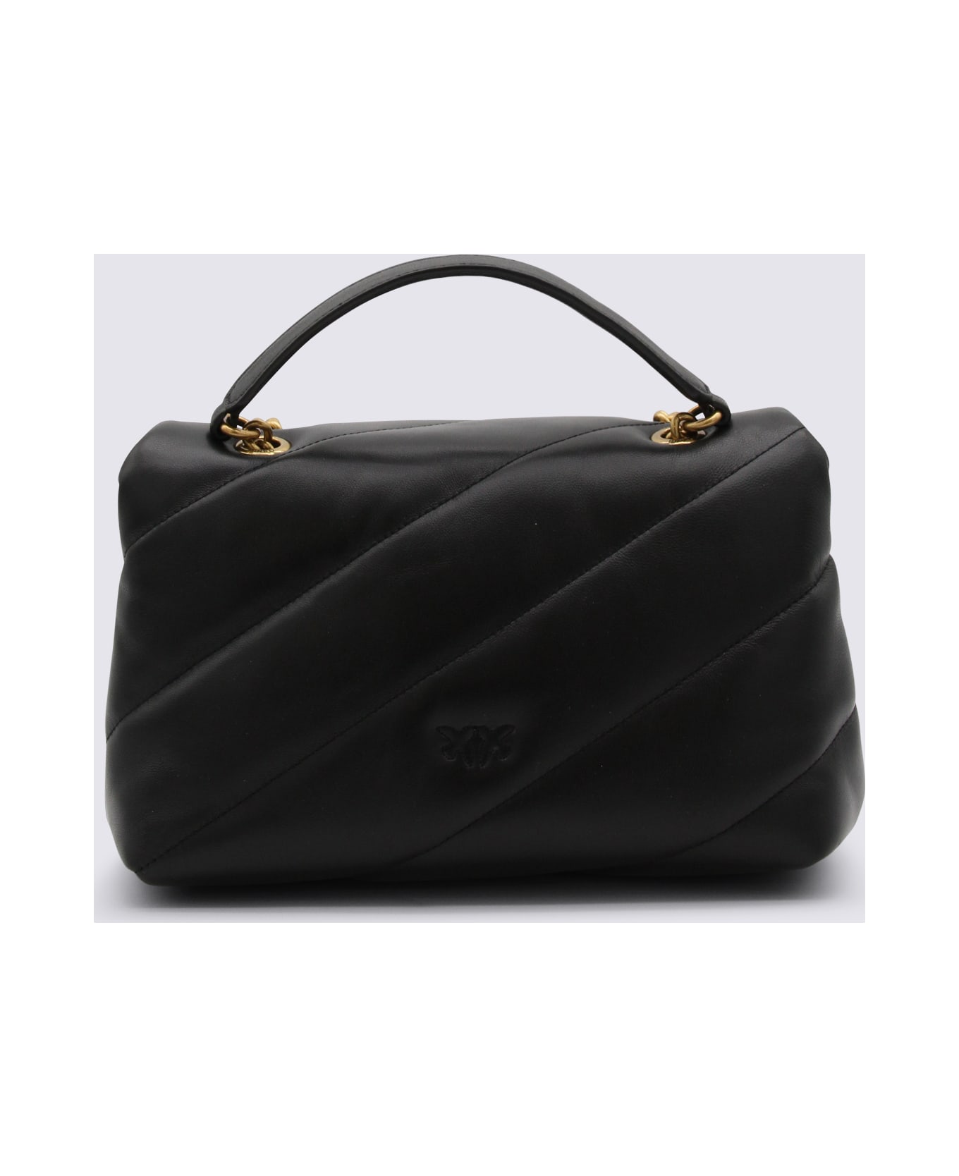Pinko Black Leather Shoulder Bag - Black