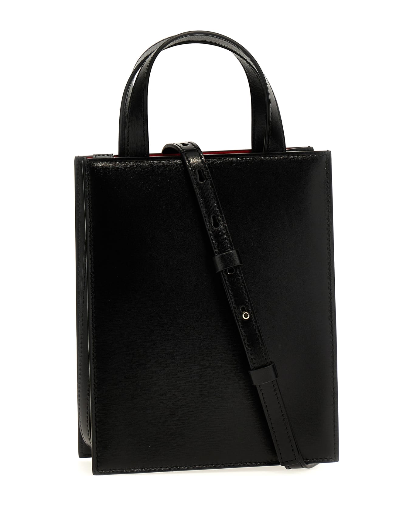 Ferragamo 'double Gancini Mini' Handbag - Black  