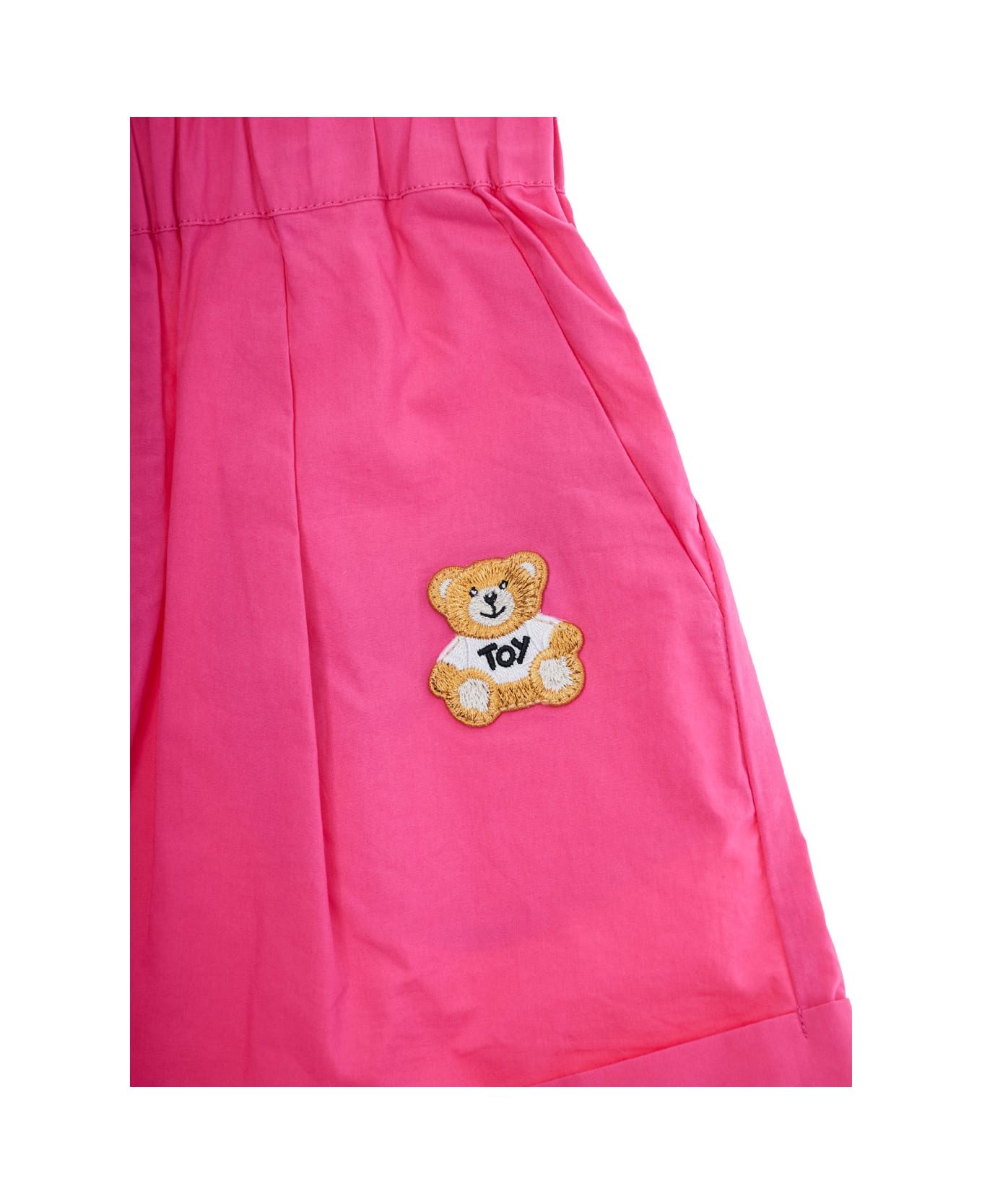 Moschino Pink Shorts With Teddy Bear Motif On The Front In Cotton And Tech Fabric Girl - Pink