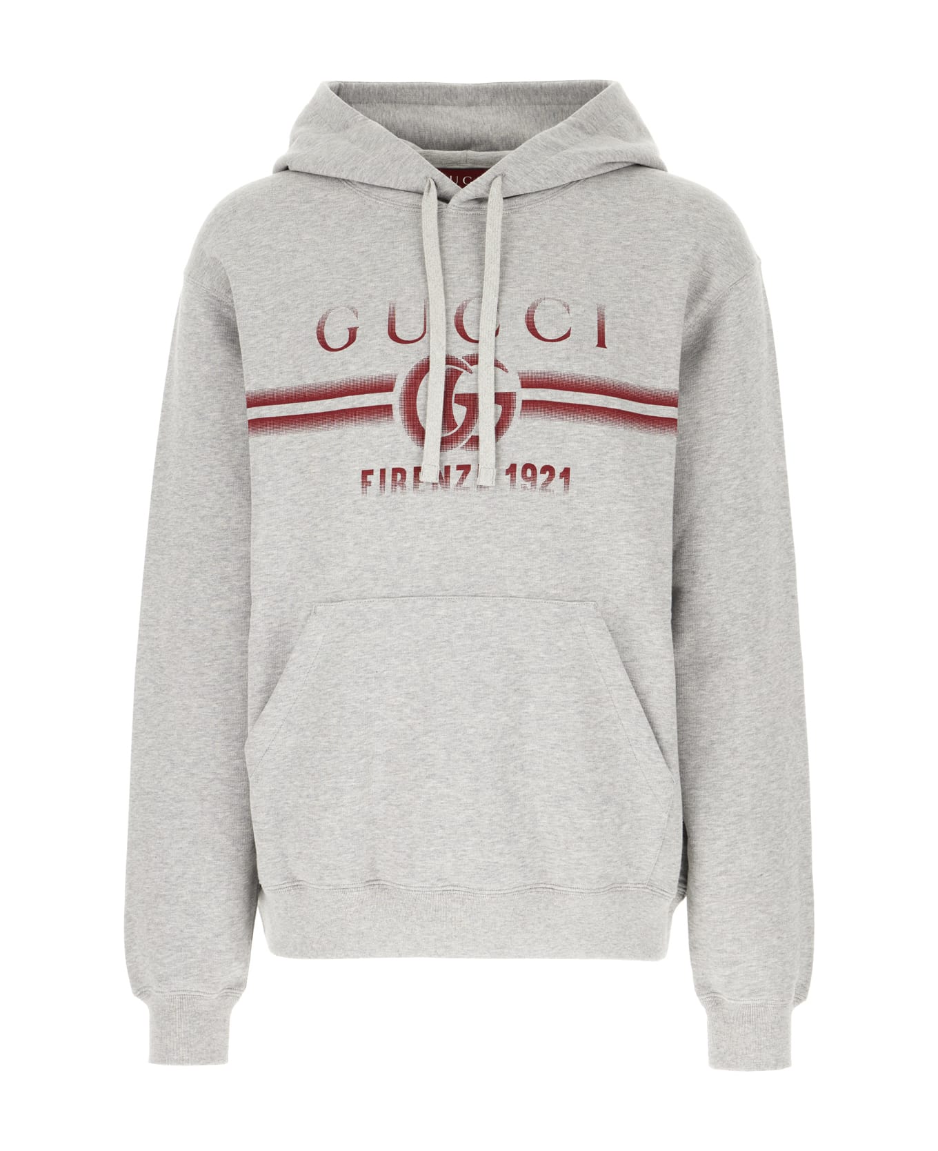Gucci Melange Grey Cotton Oversize Sweatshirt - GREY MELANGE RED