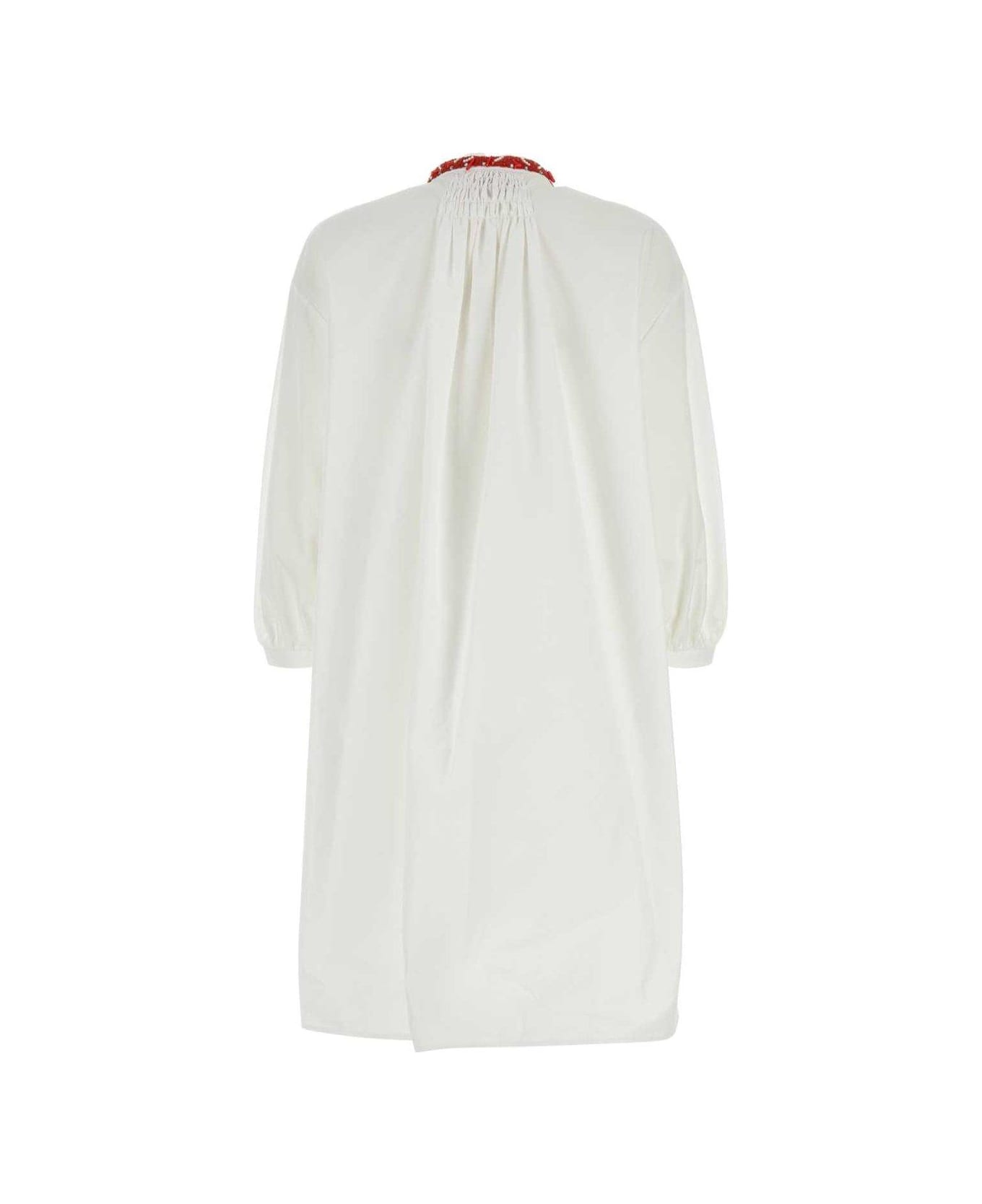 Valentino Bead Embellished Crewneck Mini Dress - White ワンピース＆ドレス
