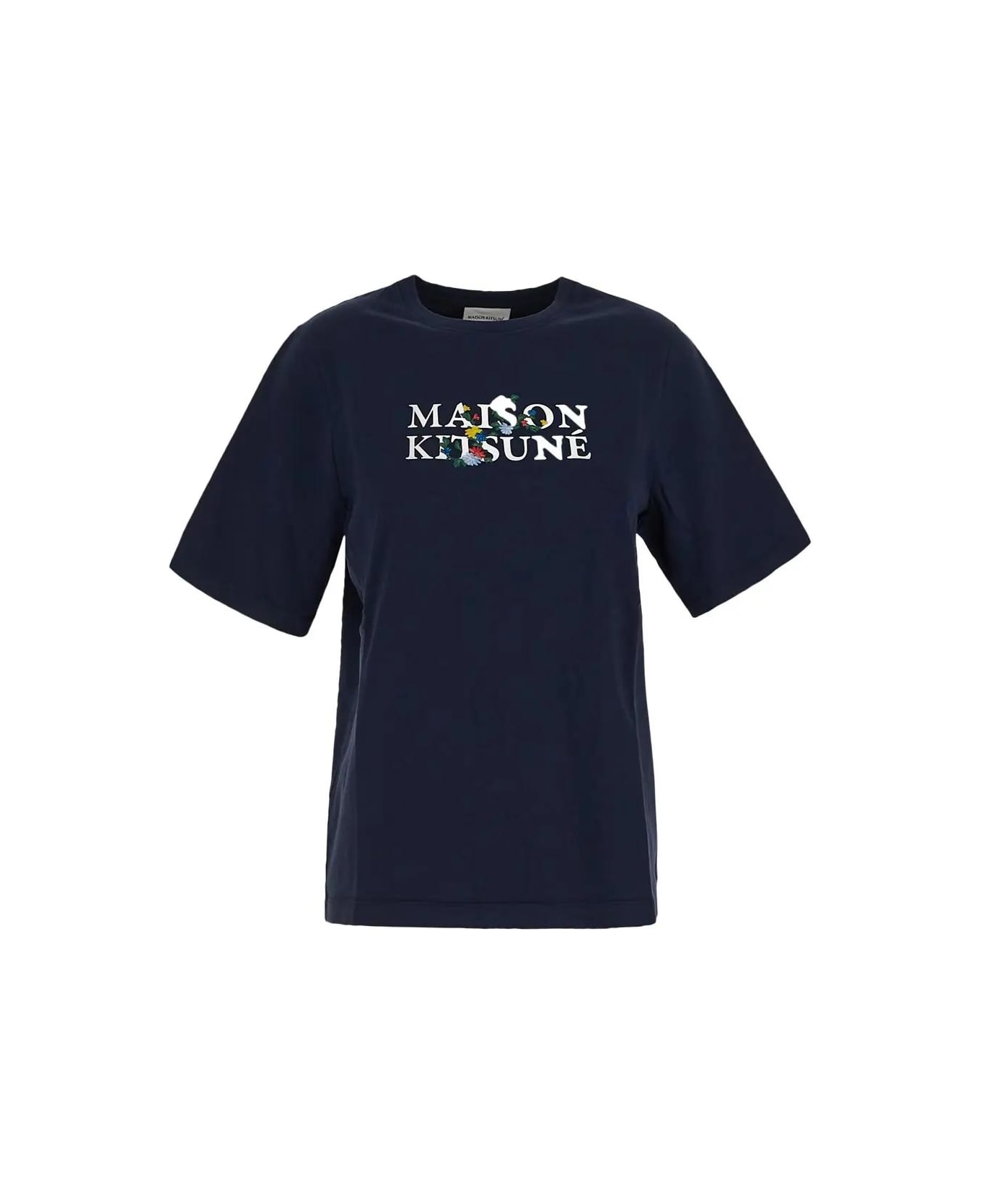 Maison Kitsuné Floral Logo Embroidery T-shirt