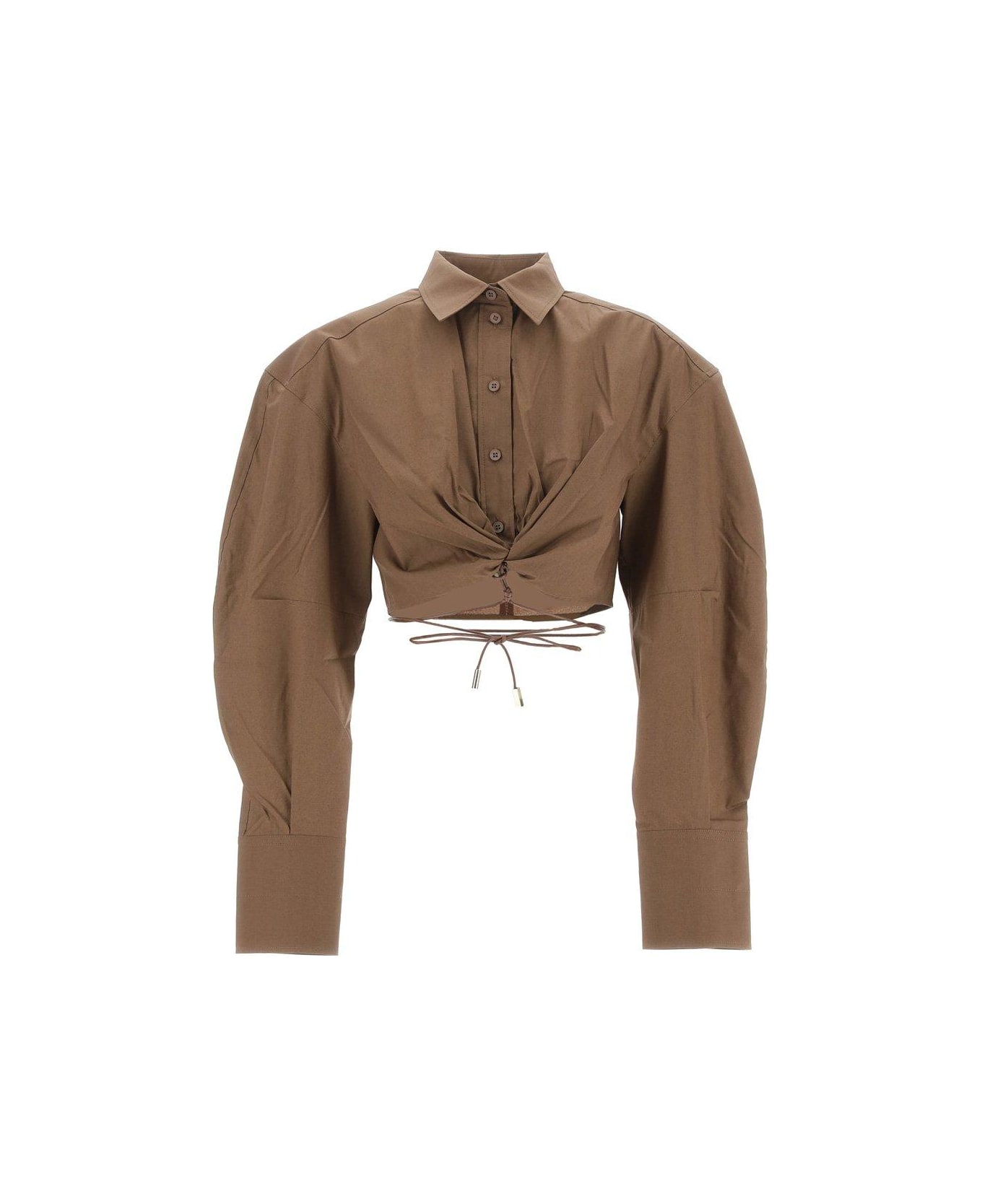 Jacquemus Gathered Long-sleeved Shirt - Brown シャツ