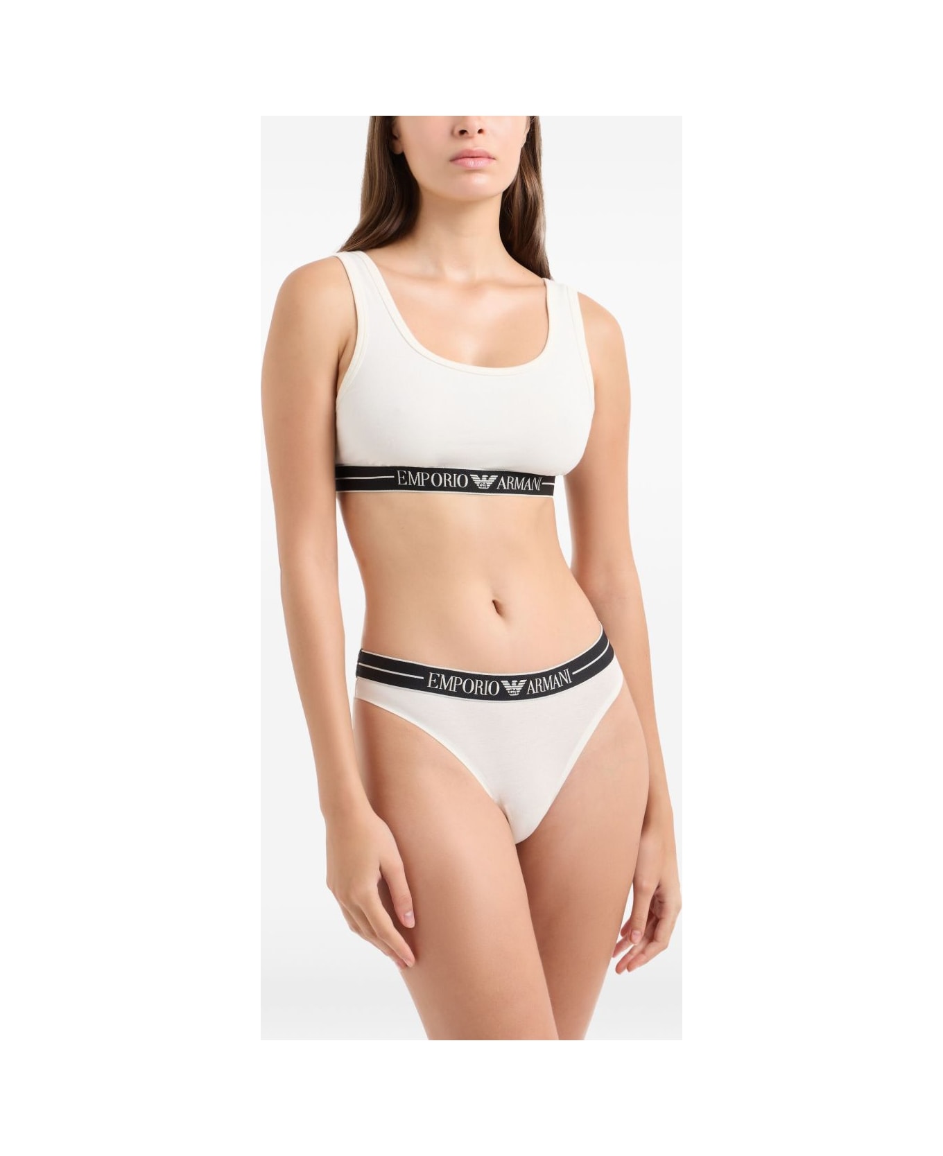 Emporio Armani Logo Briefs - 2 Pack - White