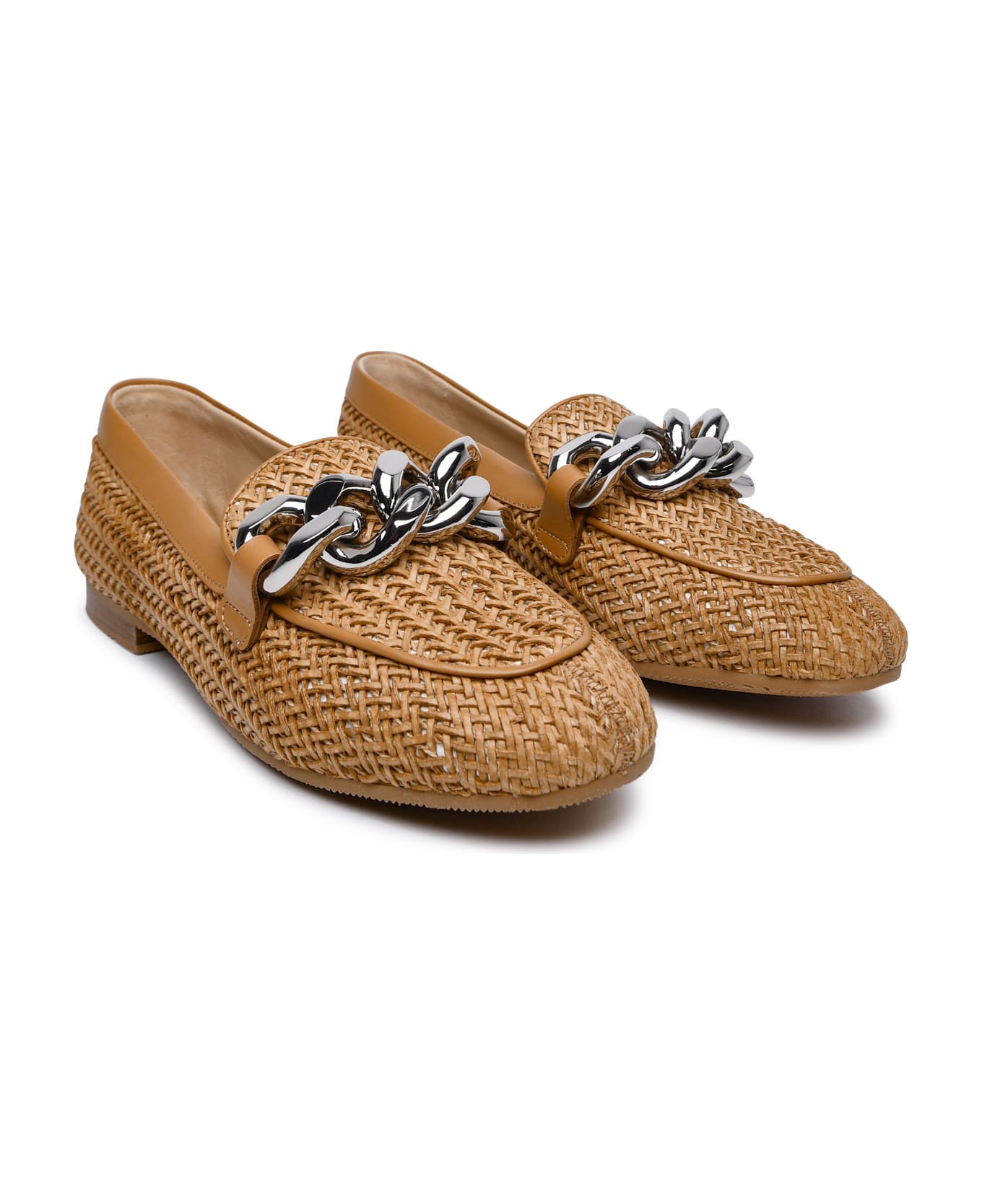 Casadei 'hanoi' Natural Vegan Leather Loafers - Brown フラットシューズ