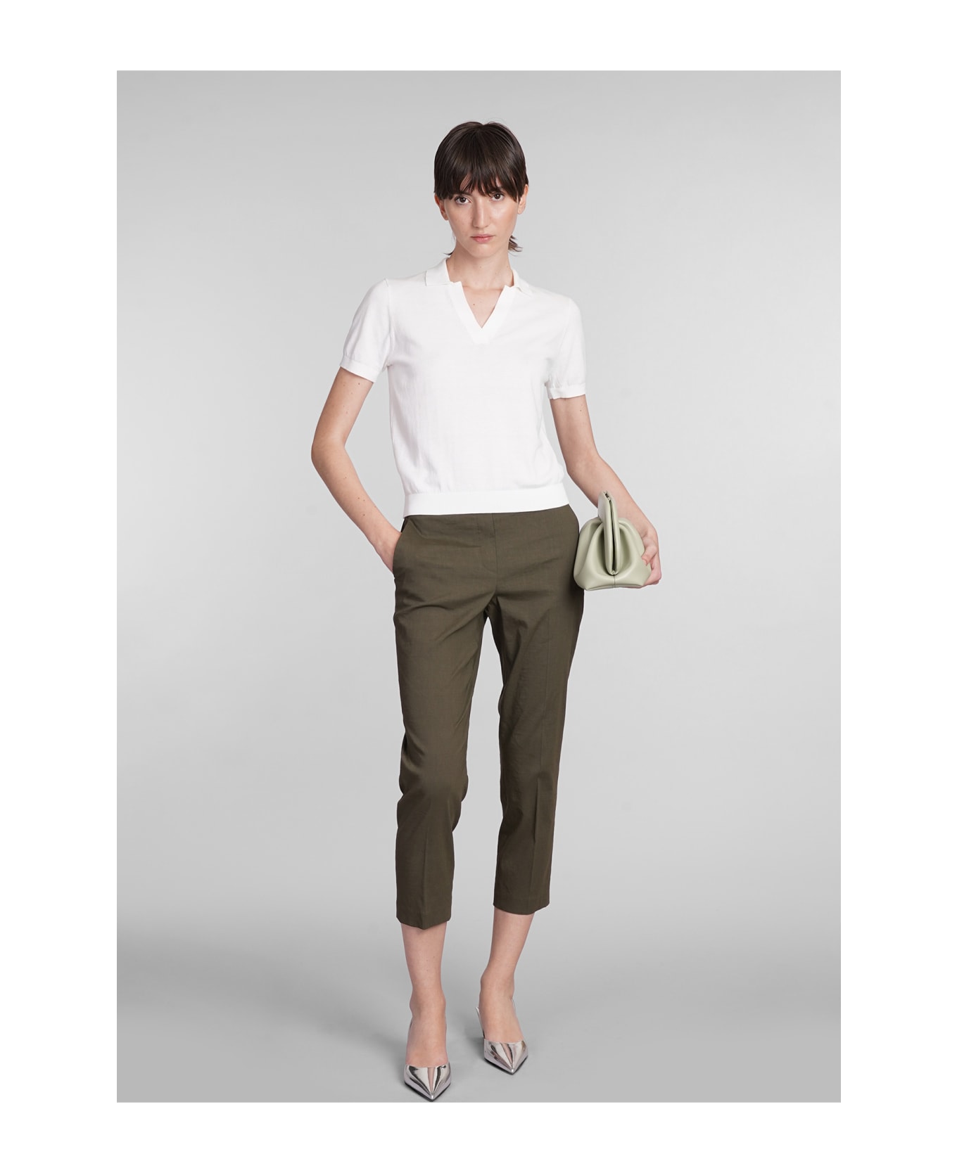 Theory Pants In Green Linen - green